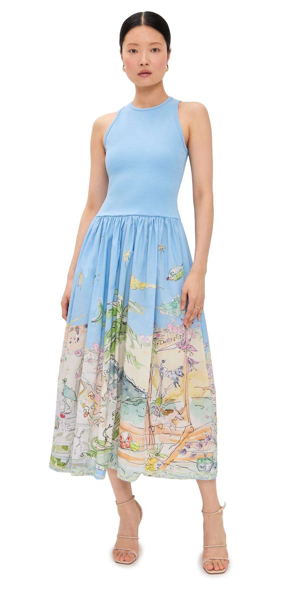 knee length dresses for ladies Alemais Women's Anouk Tank Midi Dress – Saint Bernard main image 1