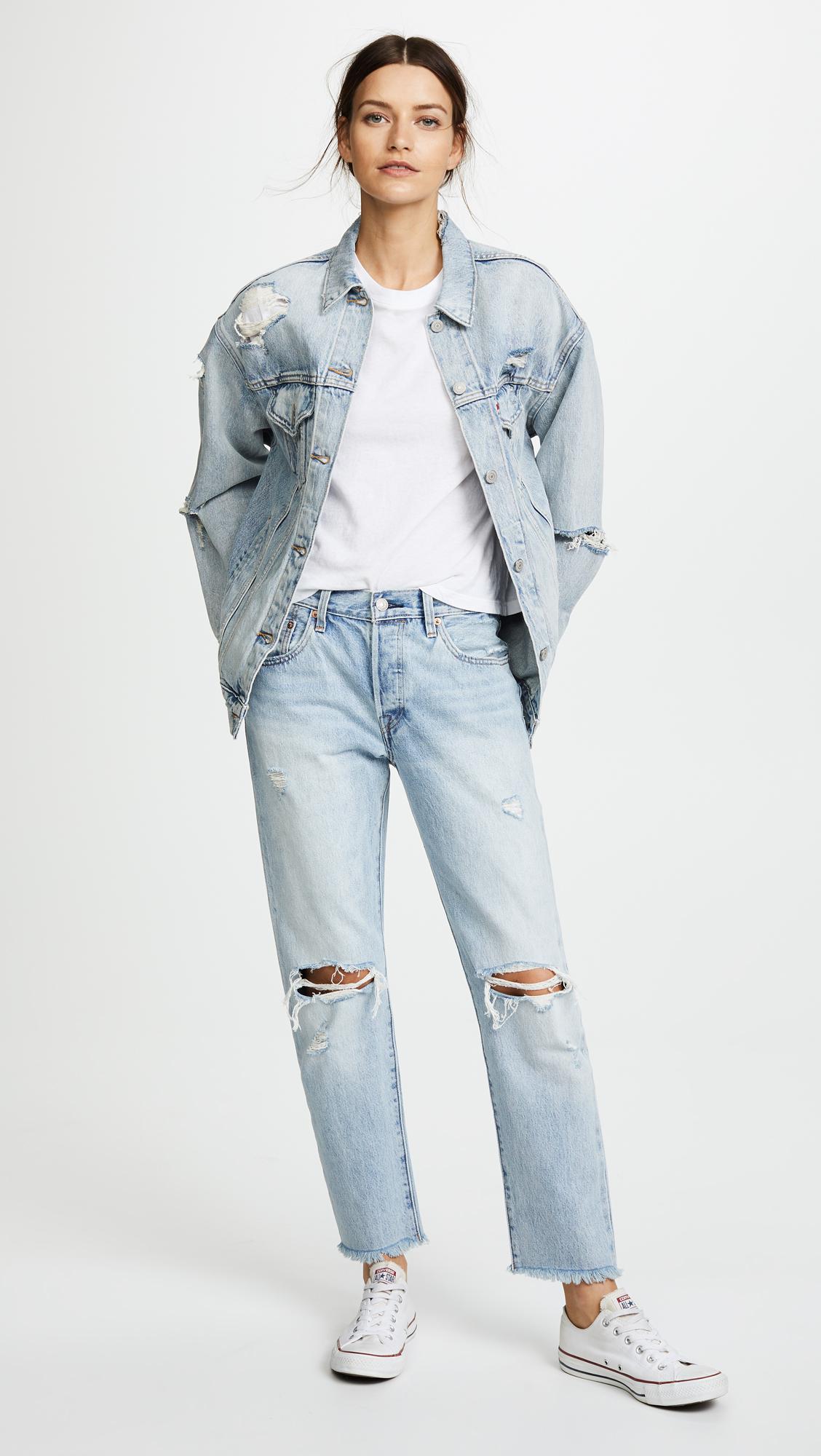 levi's women's baggy distressed trucker jacket