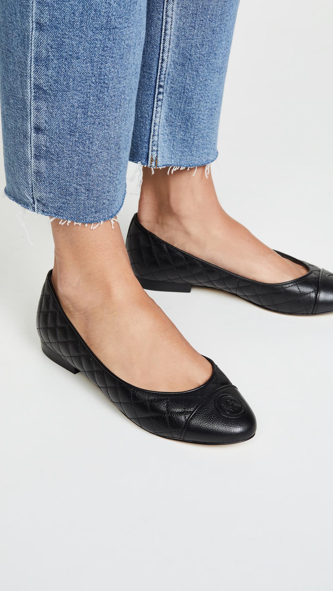 MICHAEL Michael Kors Dylan Quilted Ballet Flats in Black | Lyst