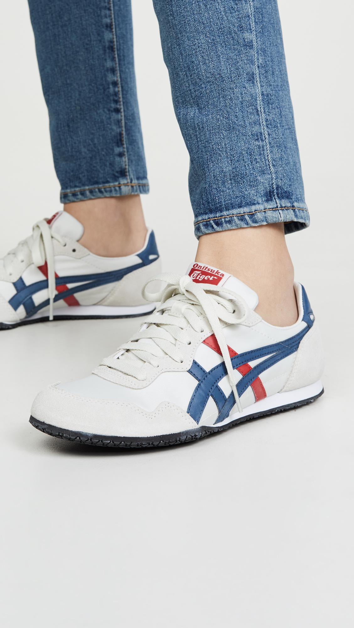Onitsuka Tiger Leather Serrano Sneakers in Blue - Lyst
