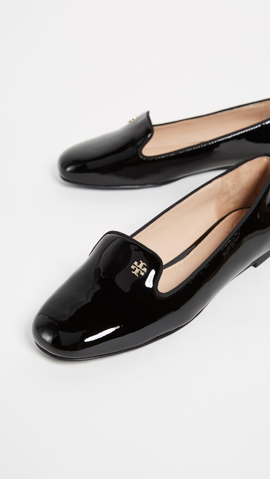 Tory Burch Leather Samantha Smoking Slippers in Black - Lyst
