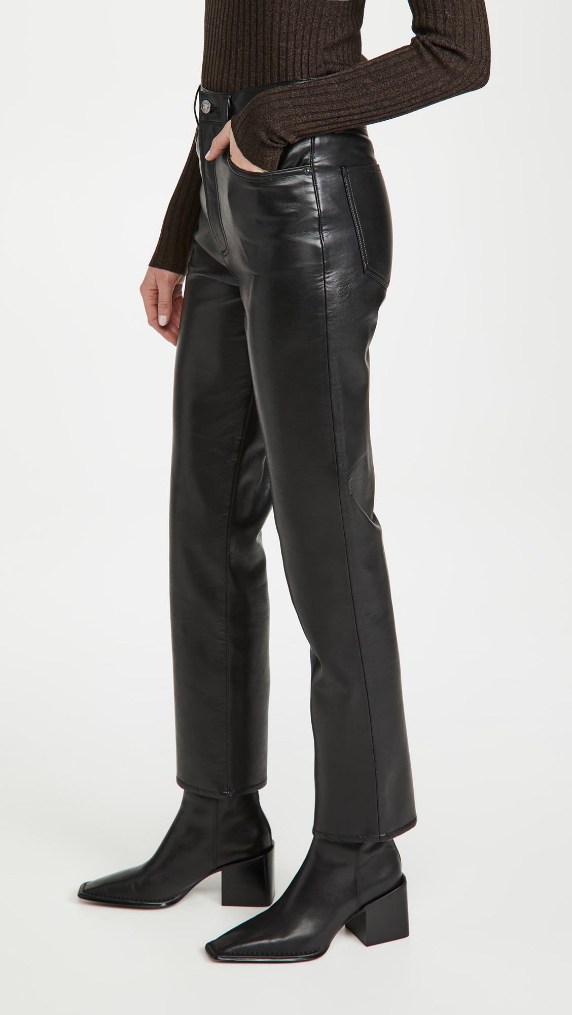 Agolde Recycled Leather Fitted '90s Pants in Black - Lyst