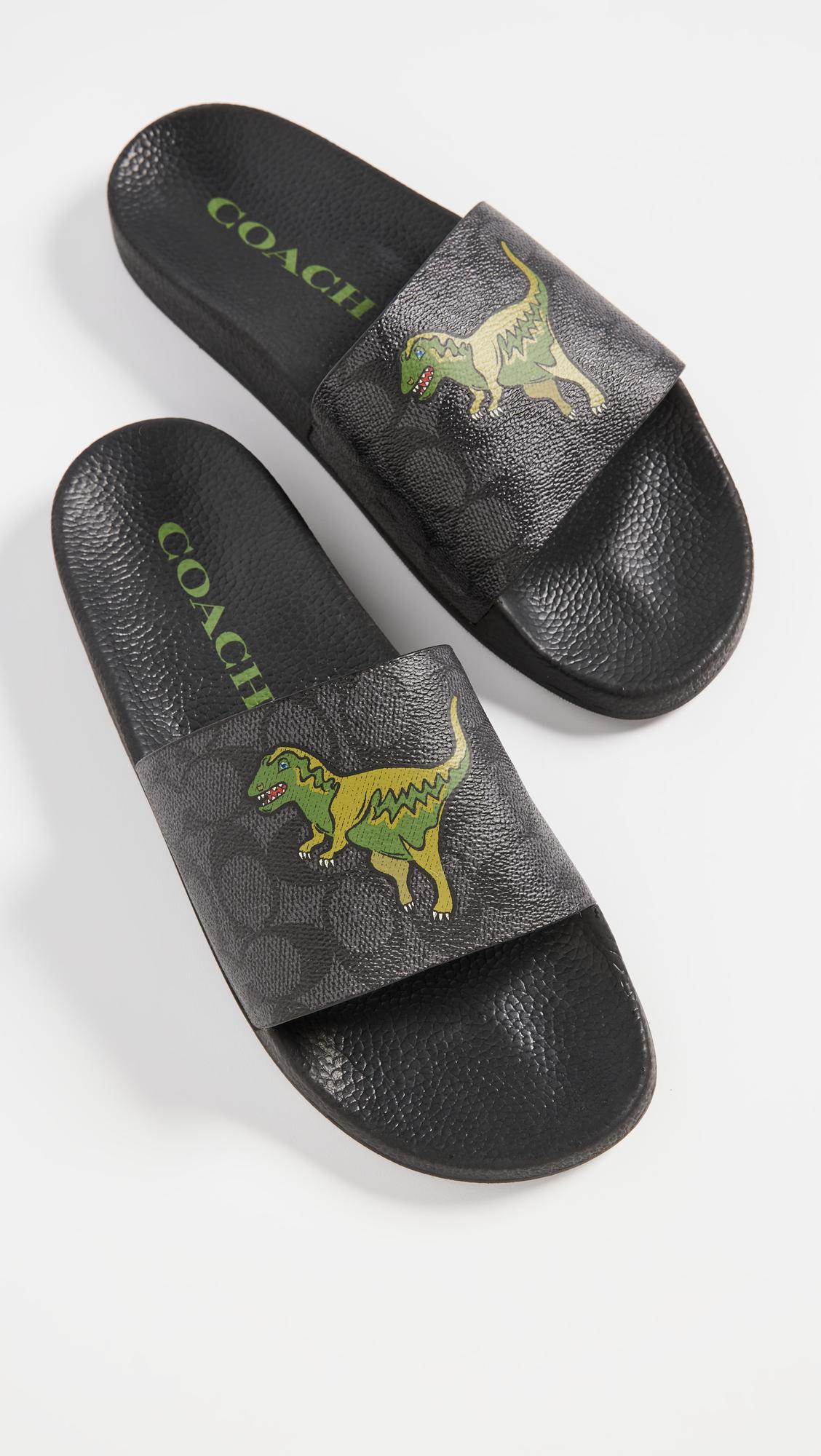 COACH Signature Rexy Slides in Gray for Men Lyst