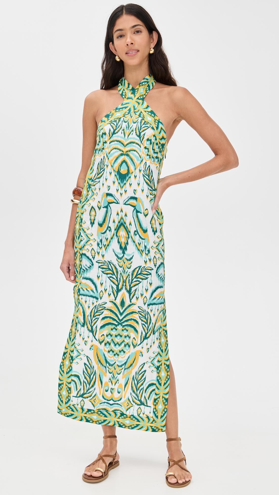 FARM Rio Tropical Tapestry Off- Halter Neck Dress in Green | Lyst FARM Rio Tropical Tapestry Off- Halter Neck Dress in Green | Lyst