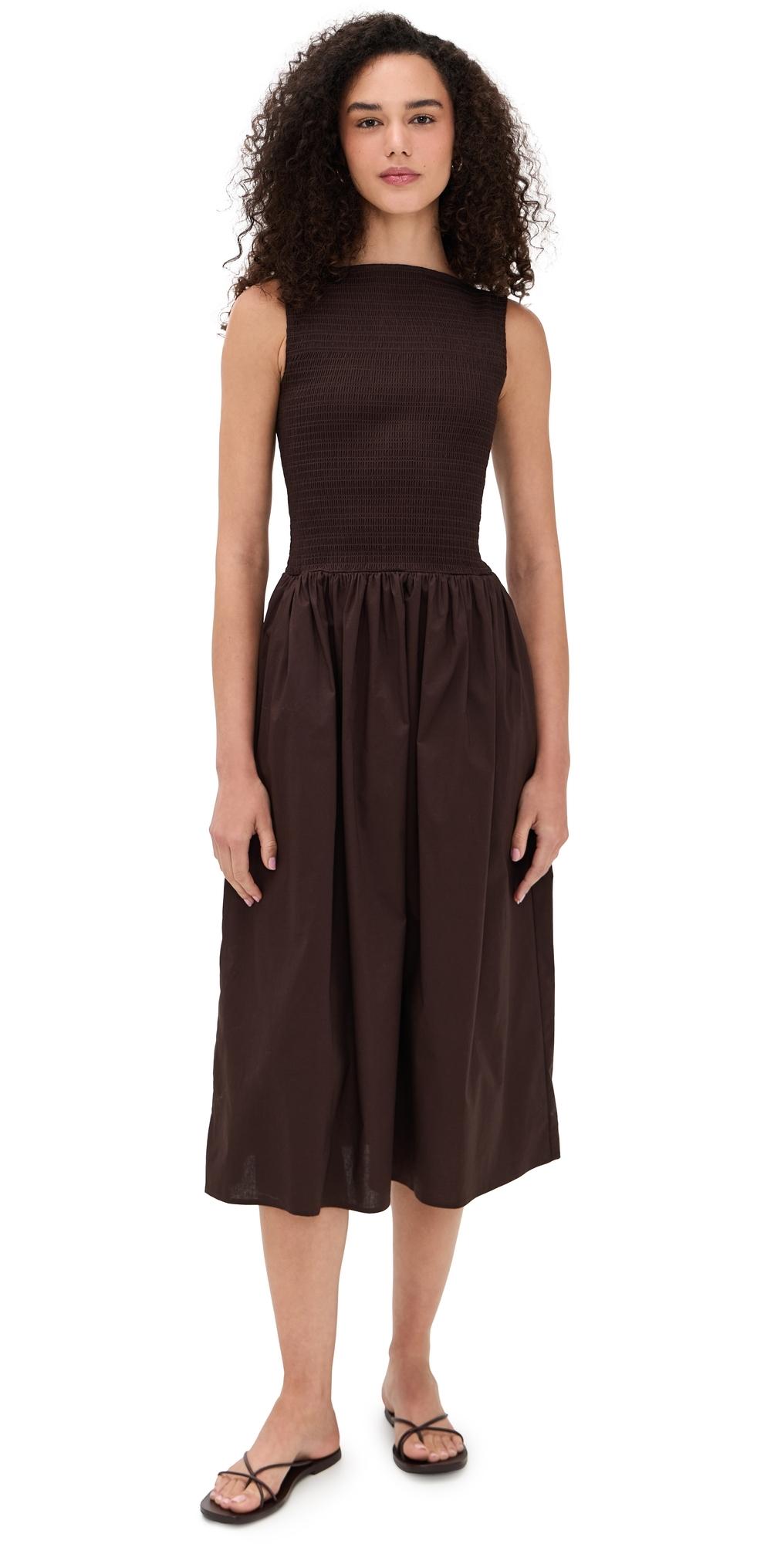 knee length dresses for ladies Threads 4 Thought Women's Adrienne Gauze Smocked Midi Dress XL in Dune, Size XL