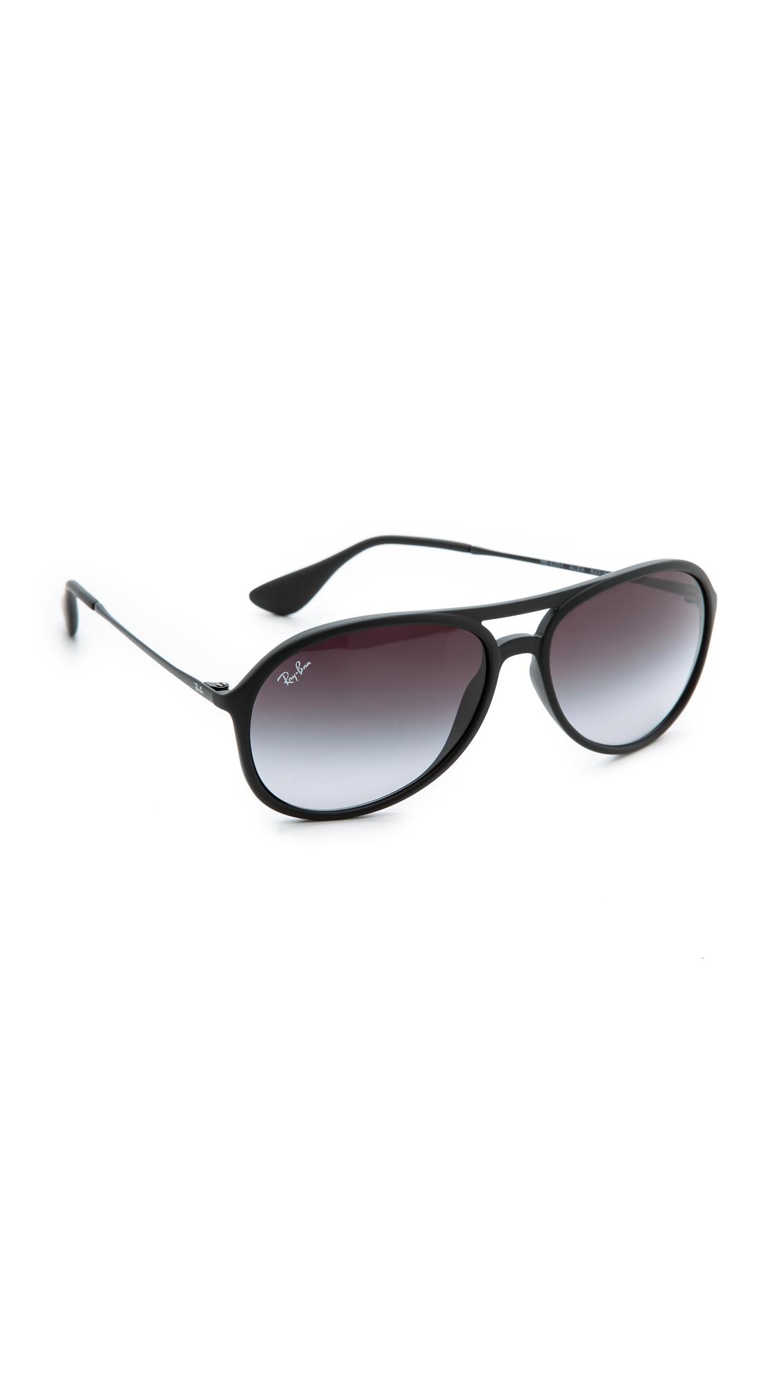 Ray Ban Youngster Rubber Aviator Sunglasses In Black Lyst Ray Ban Youngster Rubber Aviator Sunglasses In Black Lyst