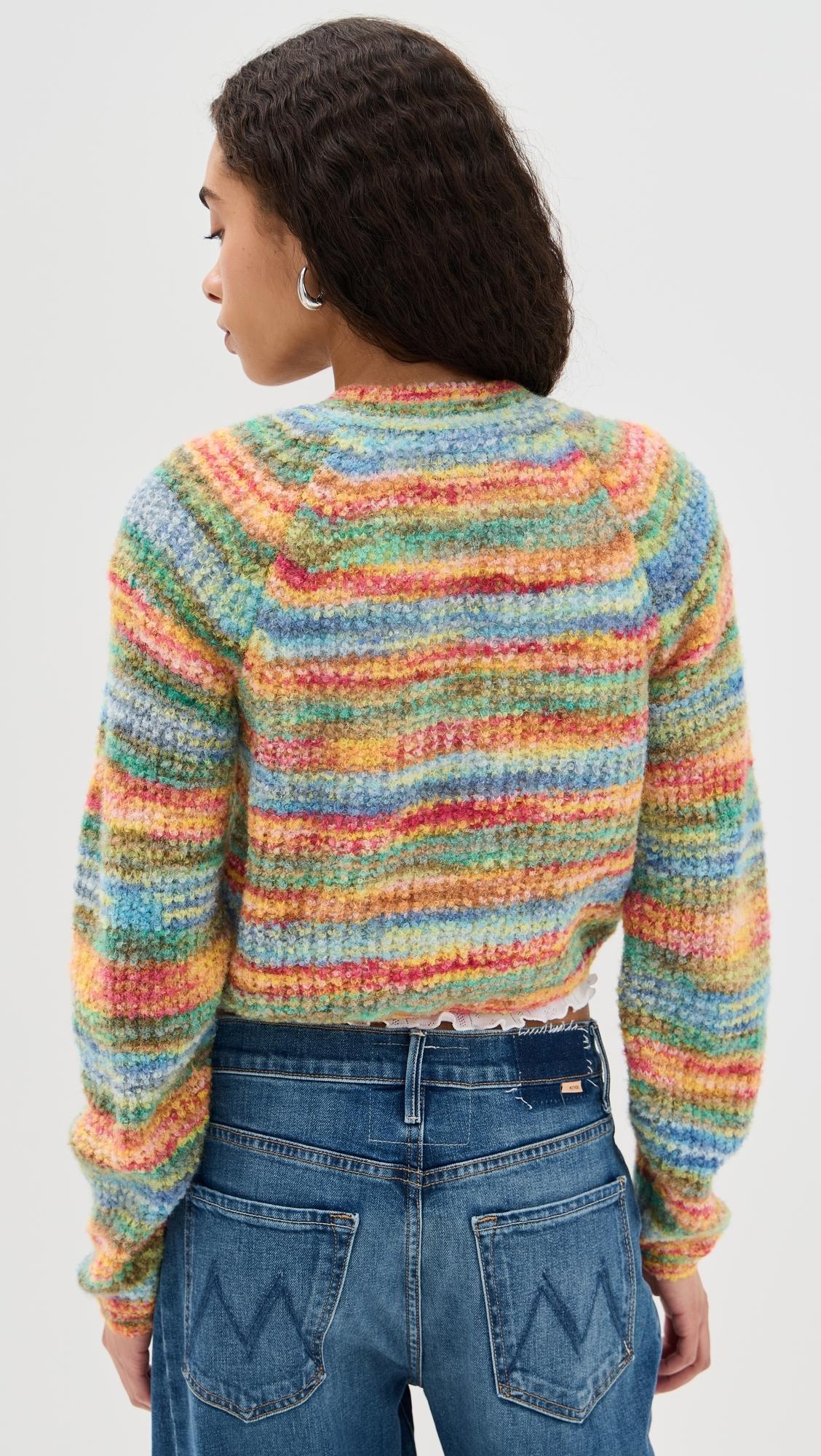 Mother The Raglan Crop Alpaca Cardigan in Blue | Lyst