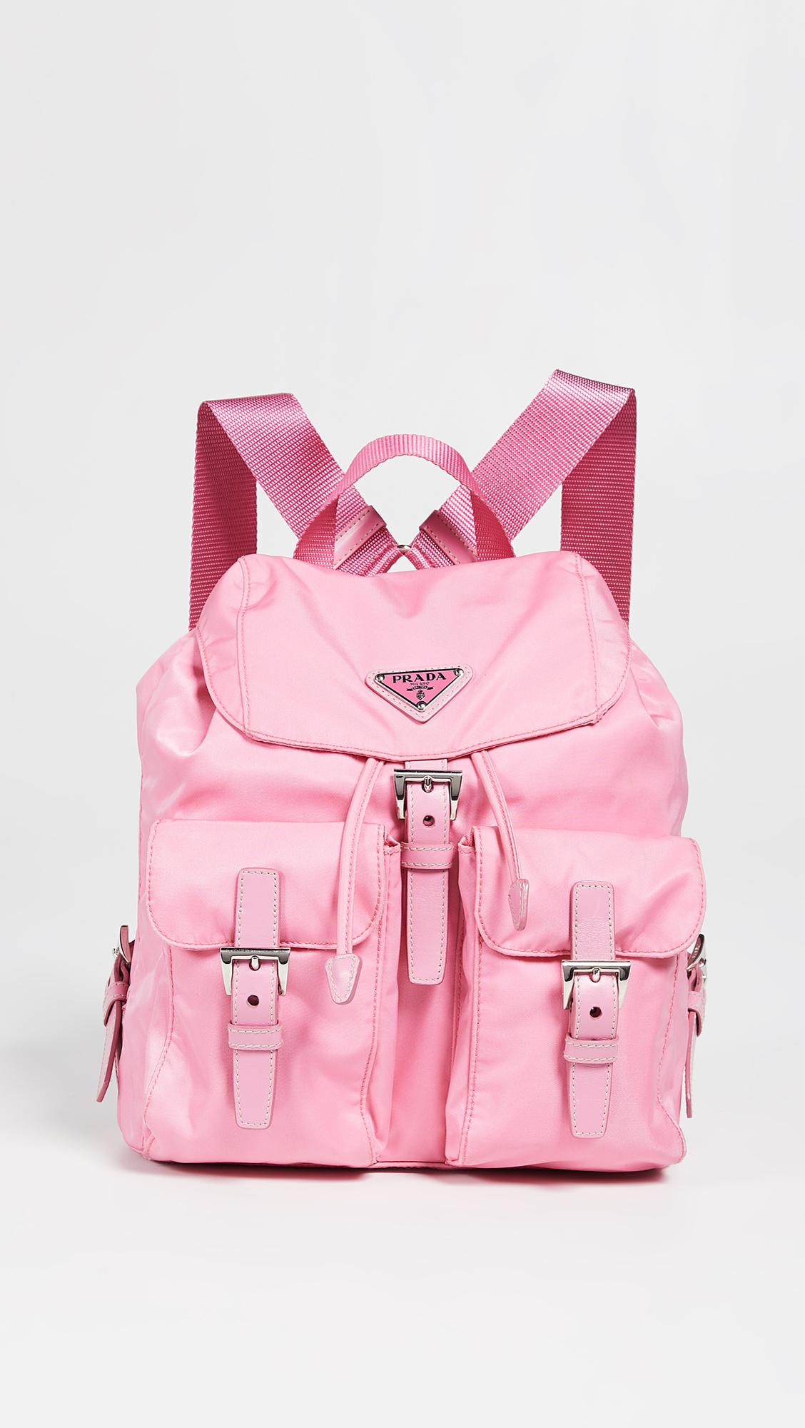 Synthetic Prada Pink Nylon Backpack - Lyst