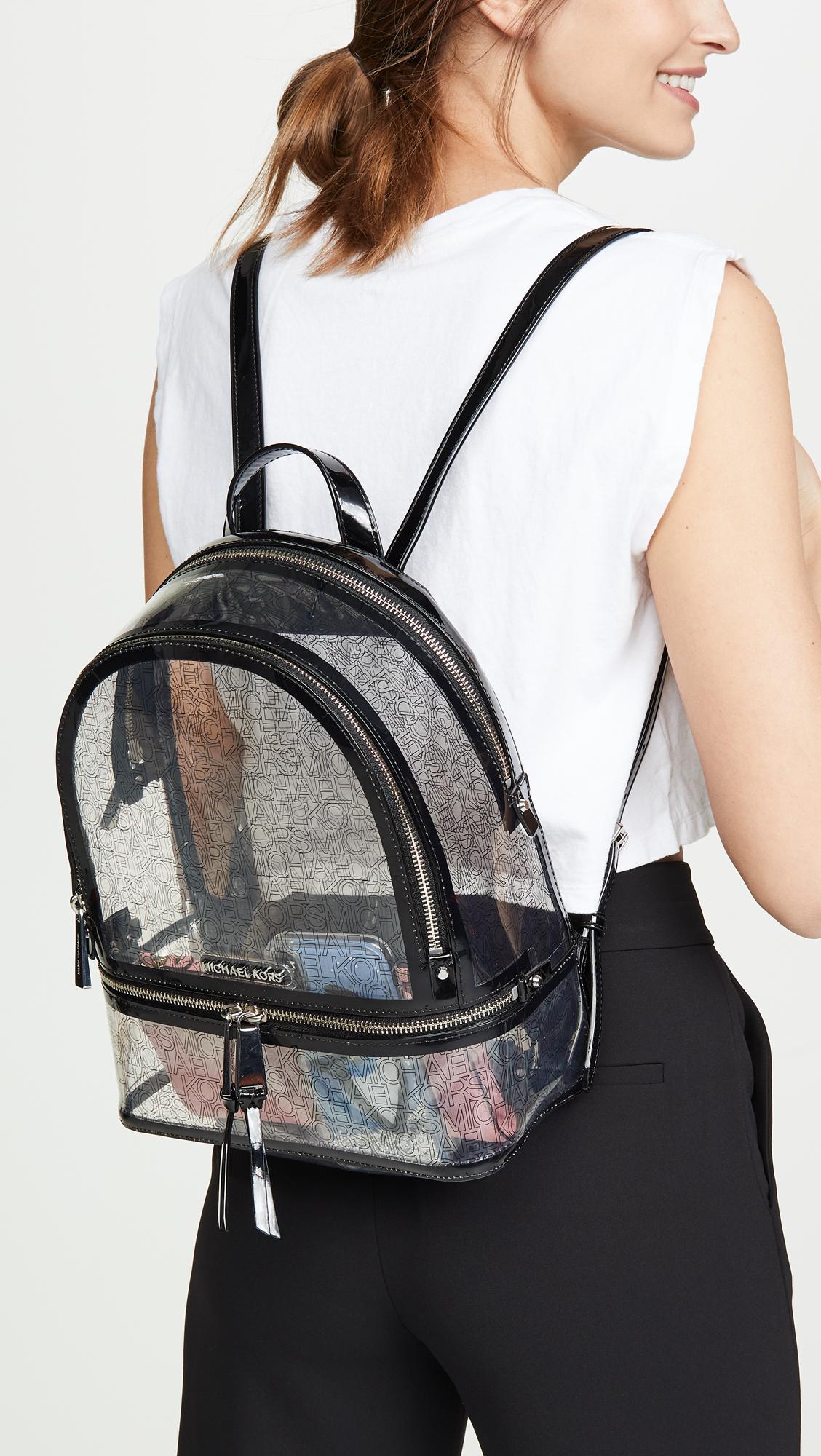 clear backpack michael kors