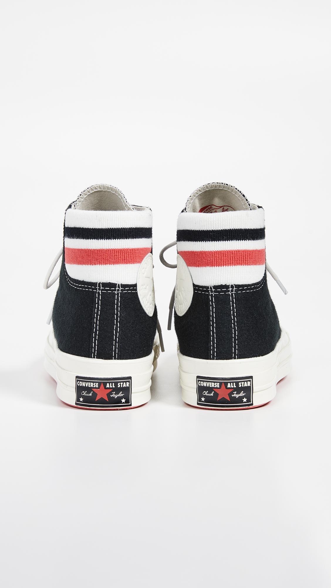 Converse Chuck 70 Retro Stripe High Top Sneakers in Black | Lyst