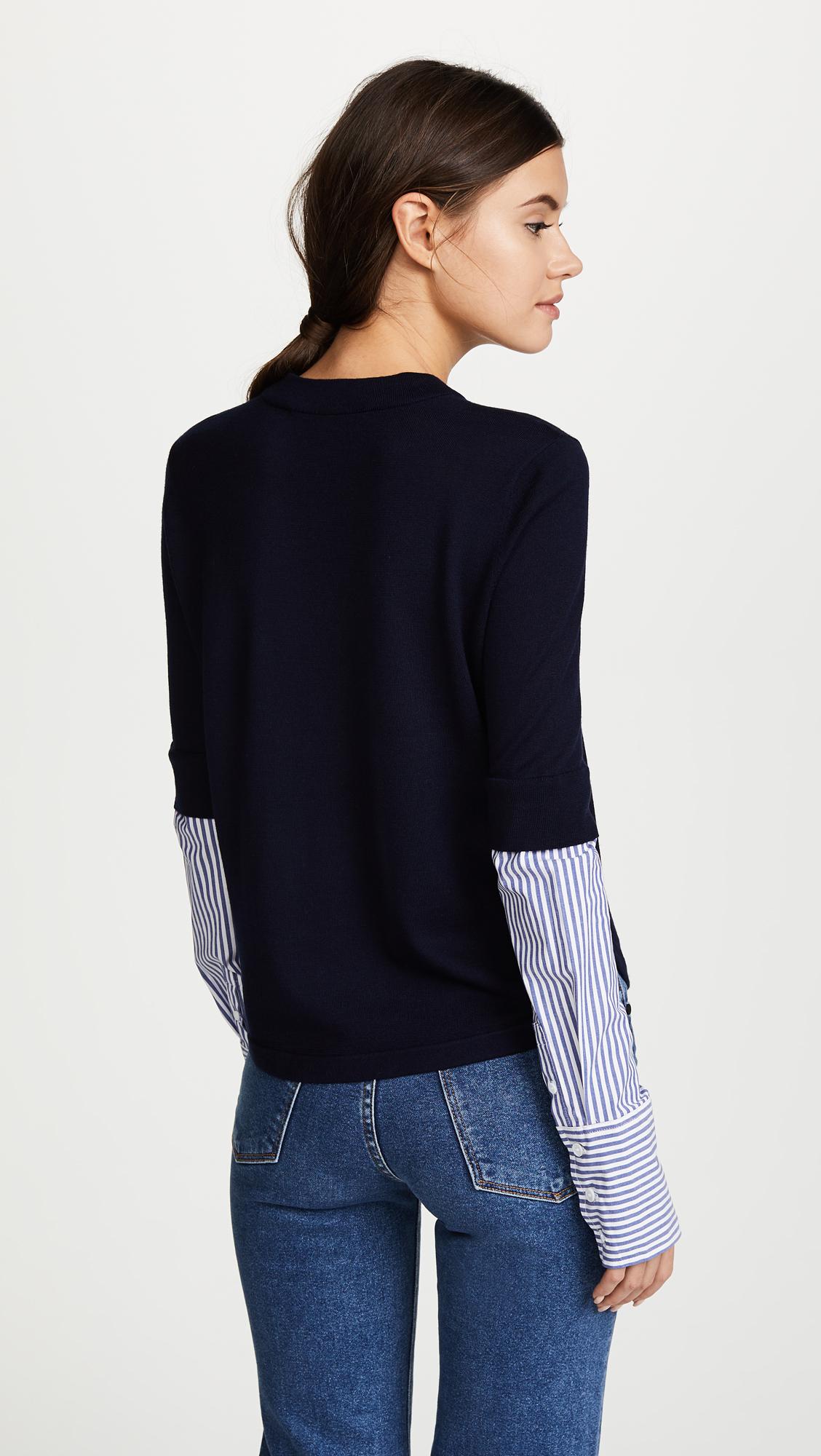 veronica beard mixed media sweater