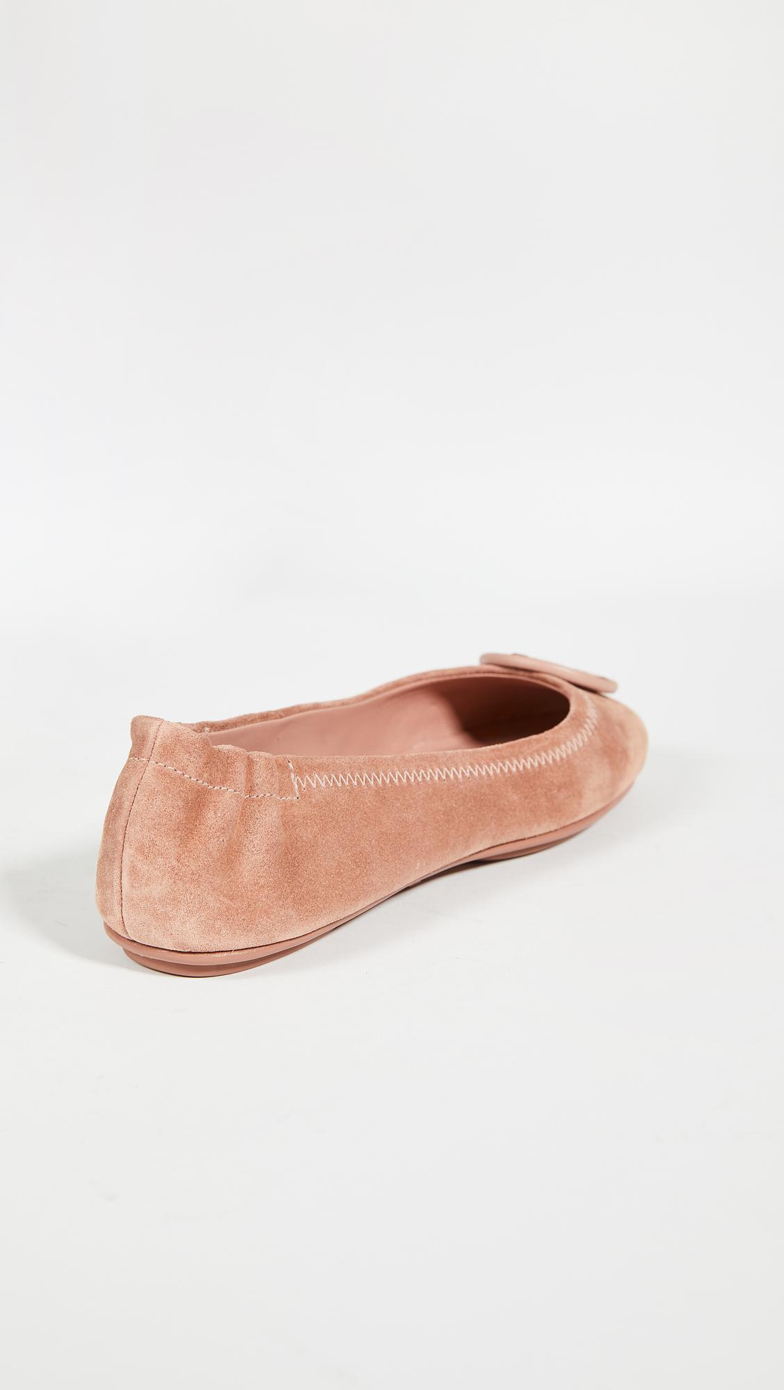 Tory Burch Suede Minnie Travel Ballet Flats - Lyst