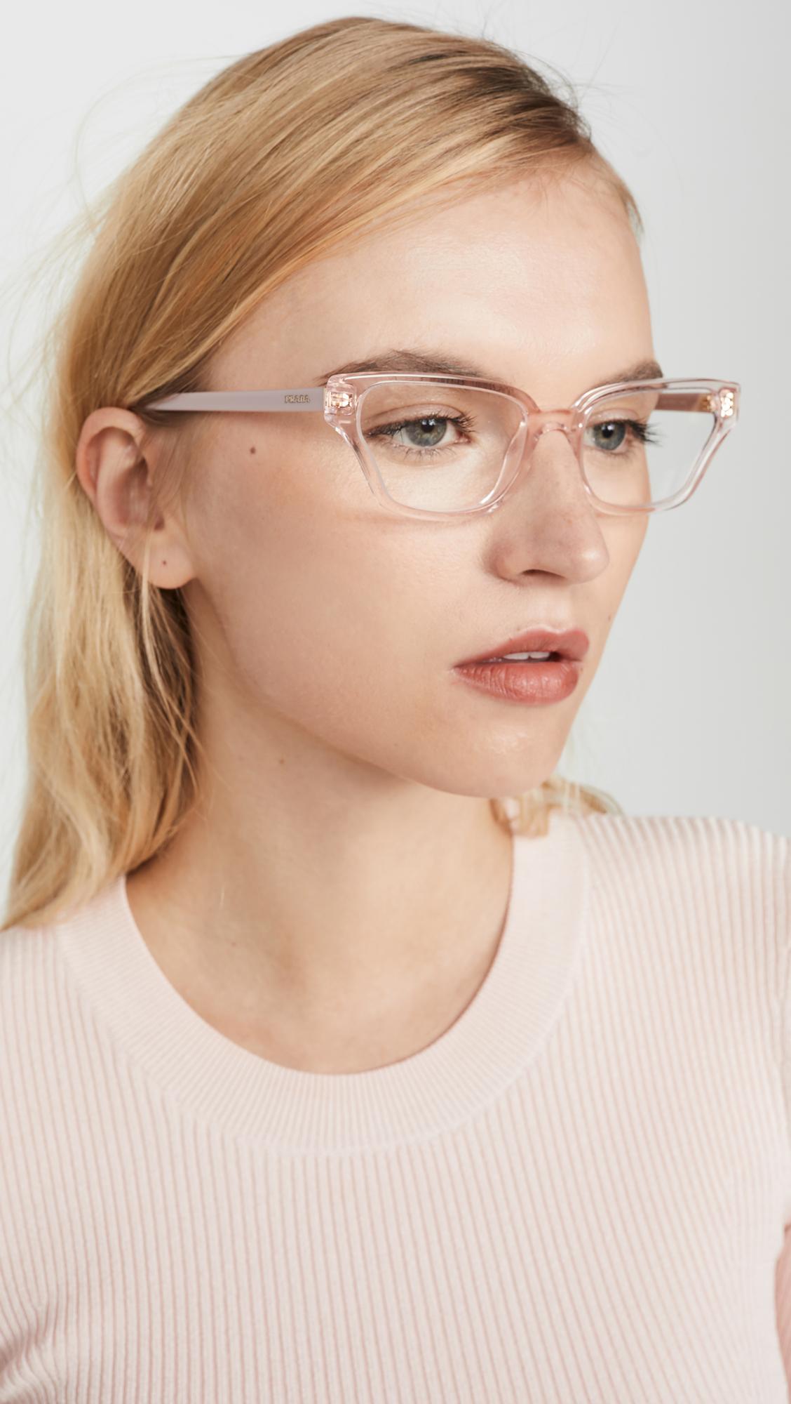 Prada Narrow Cat Eye Glasses | Lyst