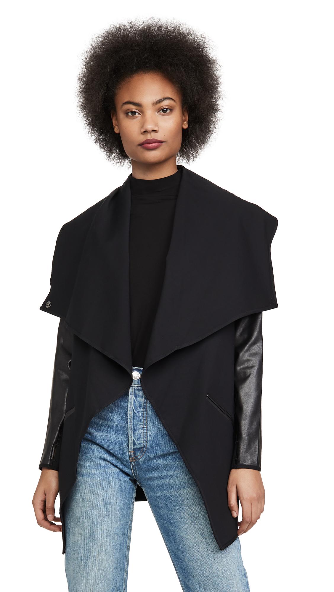 Spanx Synthetic Faux Leather Convertible Jacket in Black Lyst