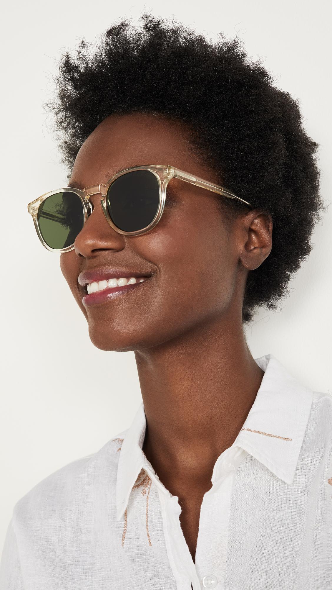 Illesteva Eldridge Champagne Sunglasses in Green | Lyst