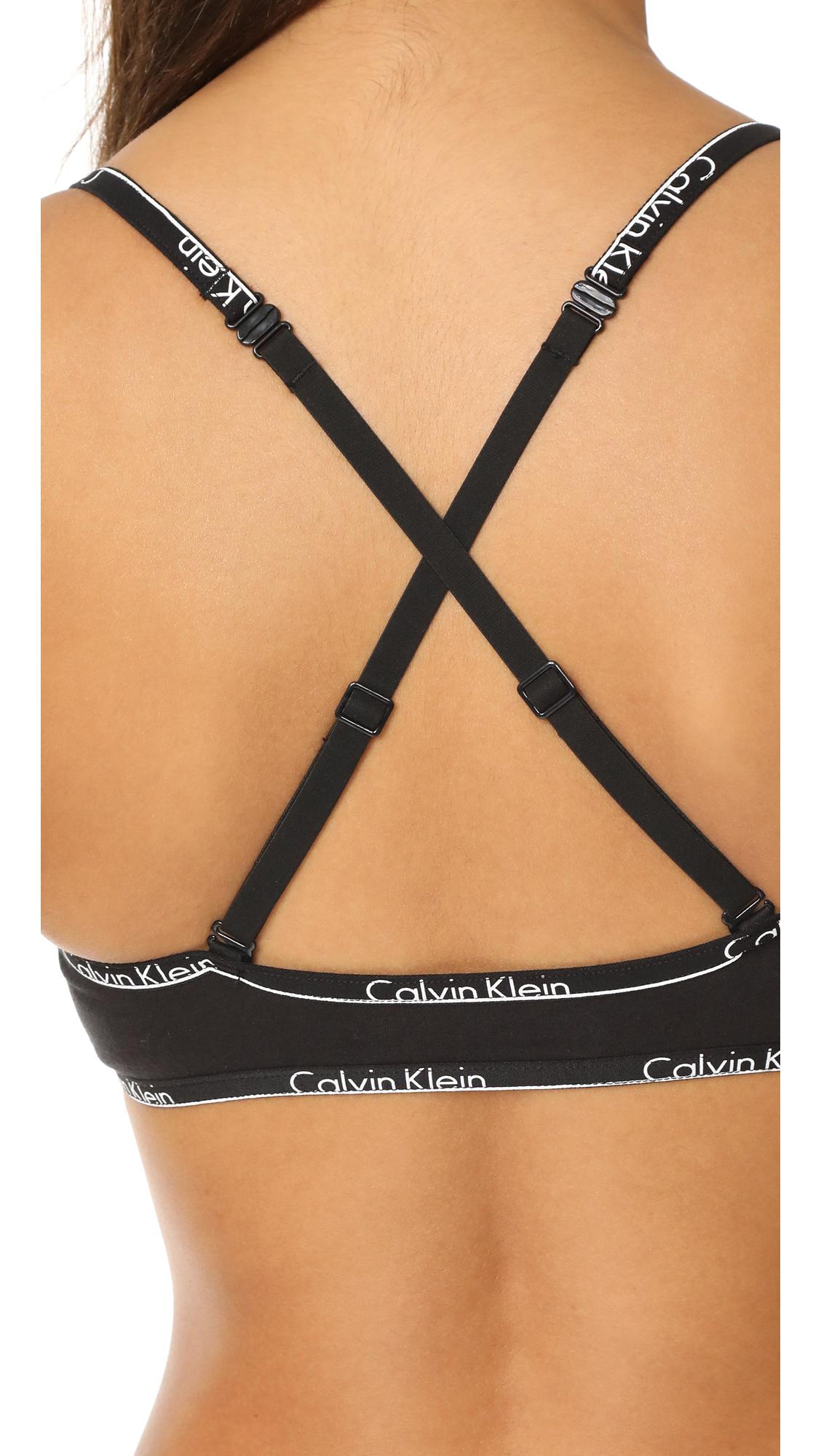 Calvin Klein Black Women's Medallion Lace Unlined Triangle Bra