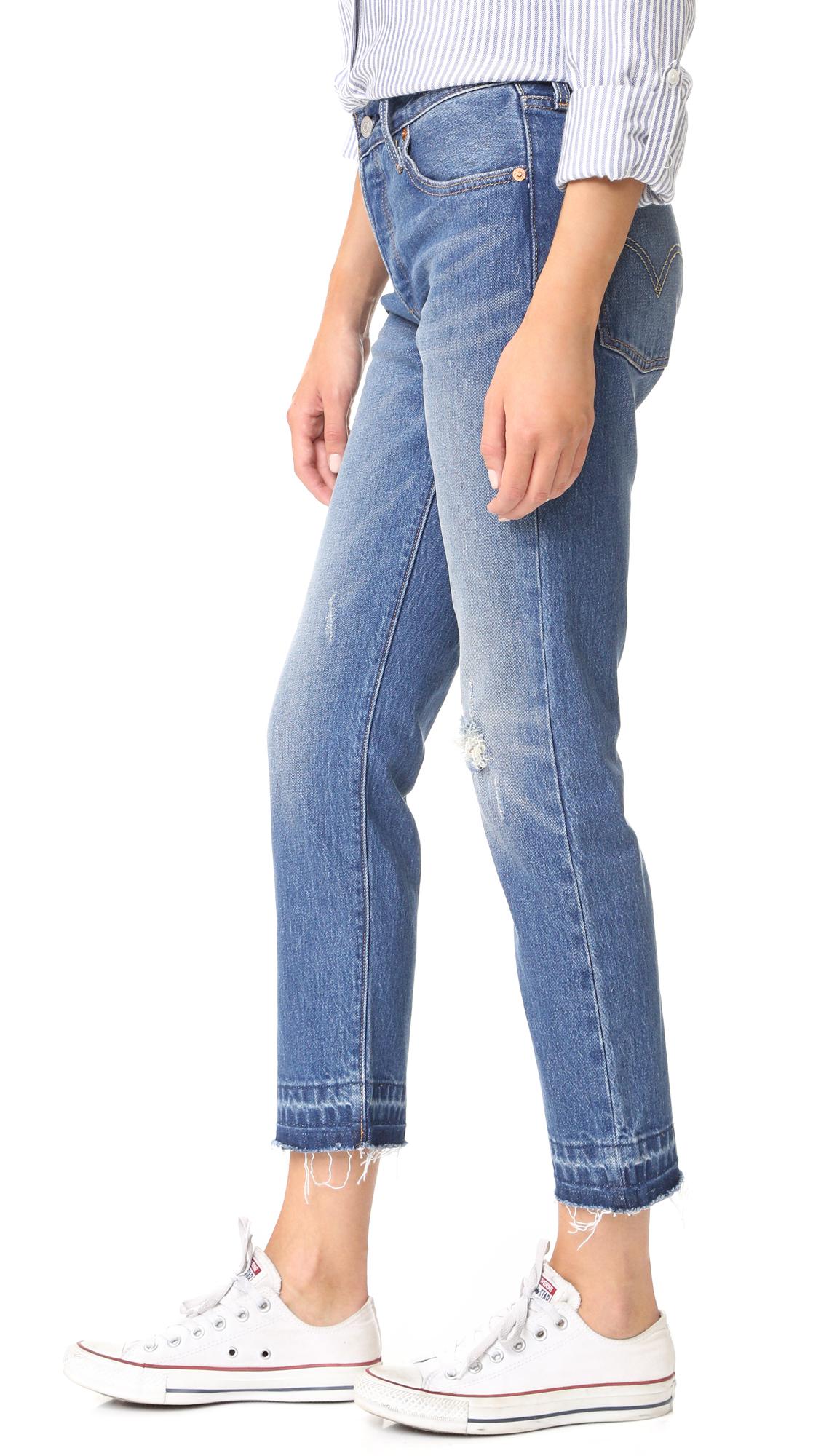 Levi's 501 Frayed Hem Jeans in Blue | Lyst Canada
