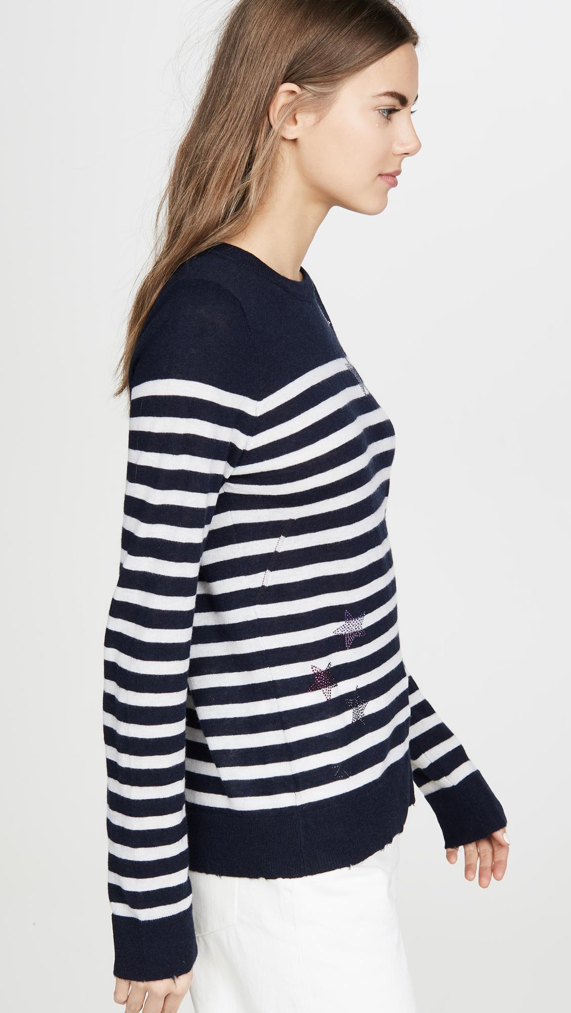 Zadig & Voltaire Miss Cp Stripes Cashmere Sweater in Blue - Lyst