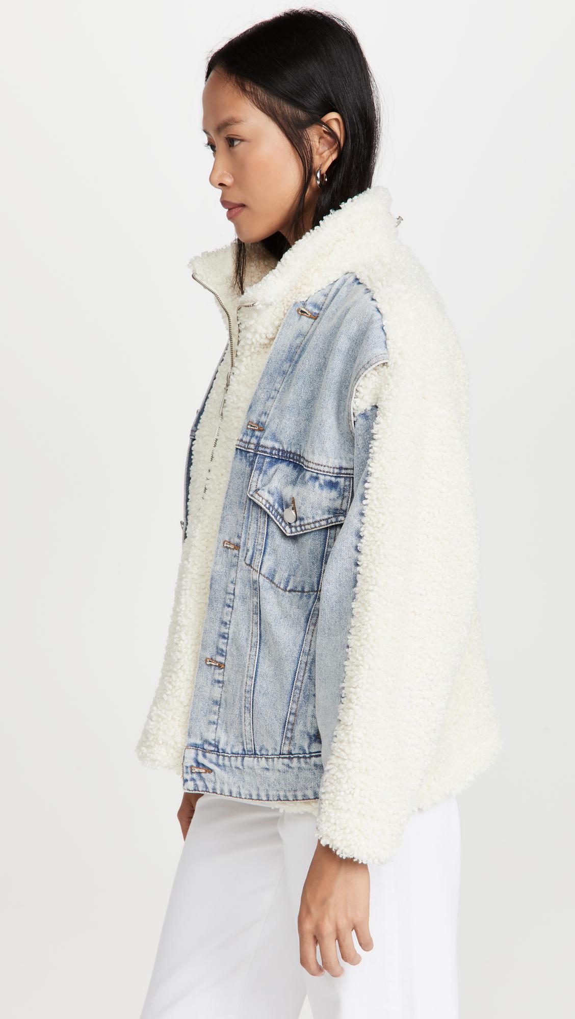 Blank NYC Bear Hug Denim Sherpa Jacket 