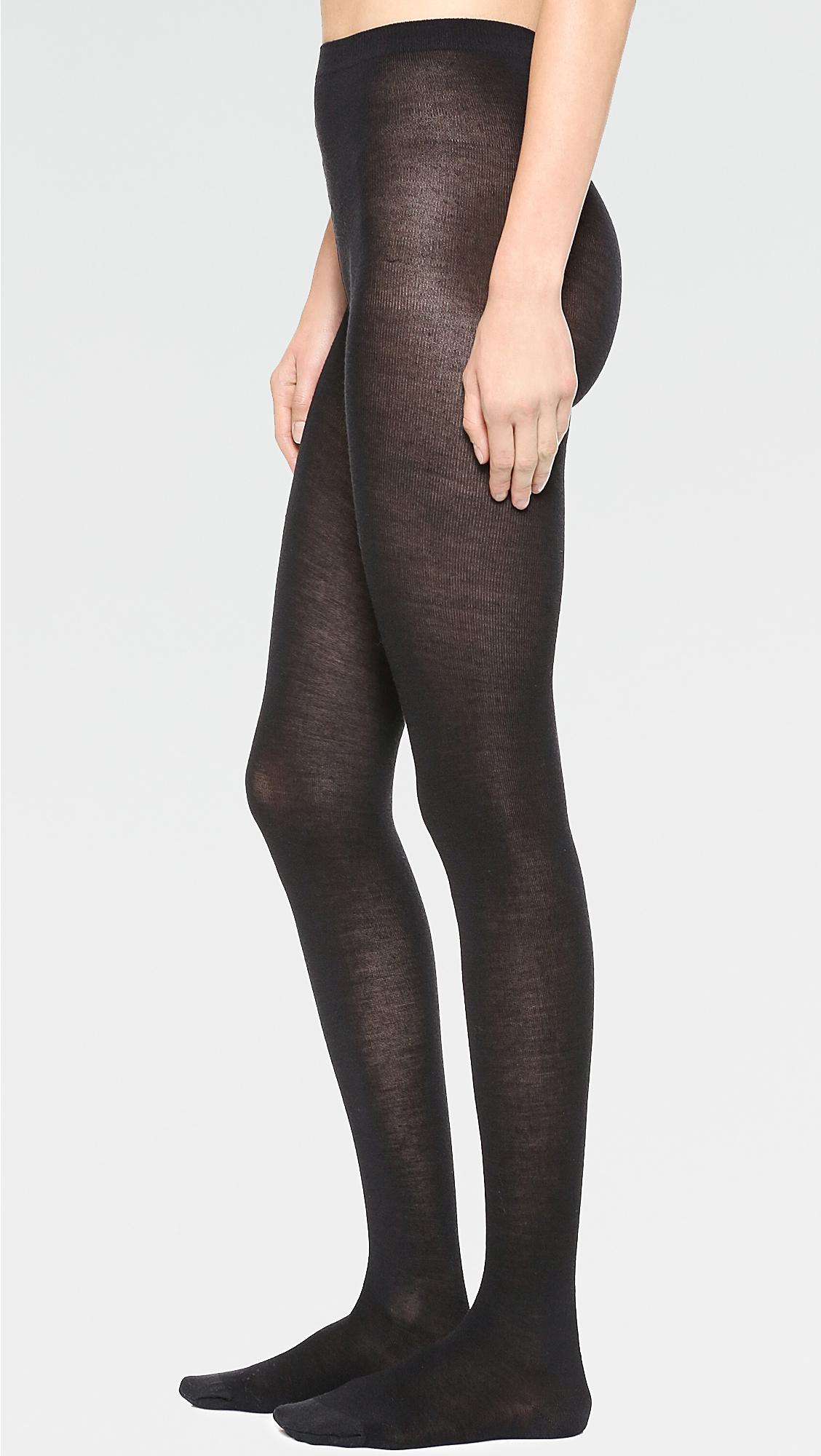 Wolford Wool Merino Tights in Black Lyst