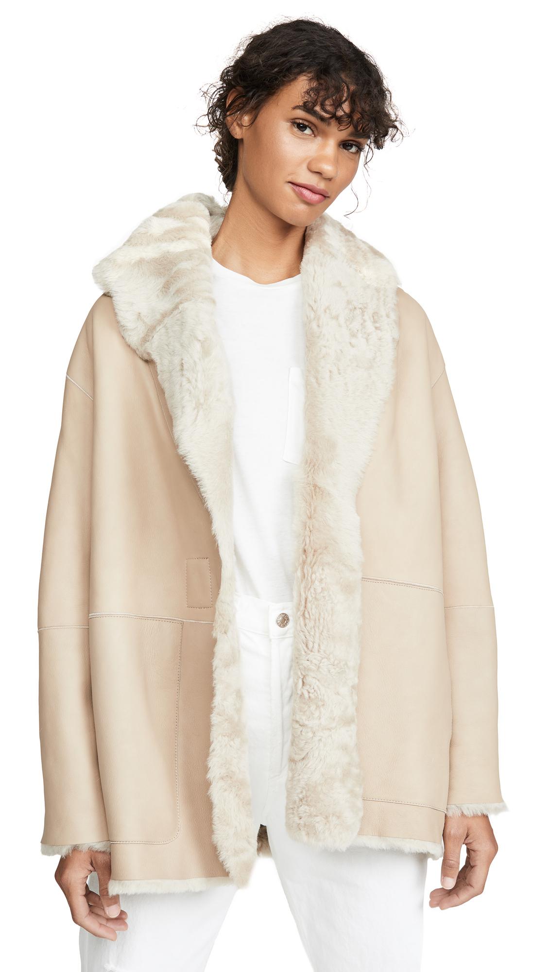 vince reversible shearling cardi coat