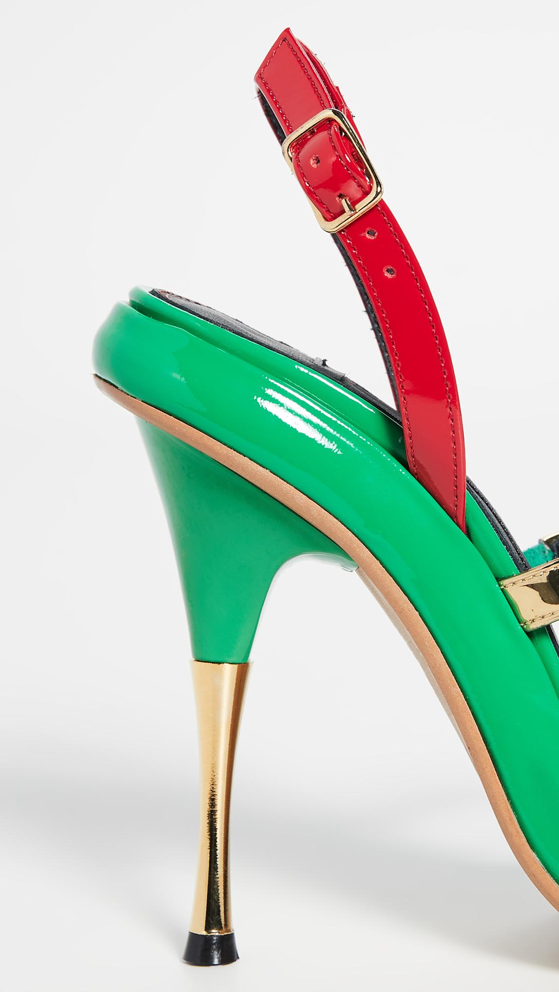 Area Bumper Sandals in Red/Gold/Green (Green) - Lyst