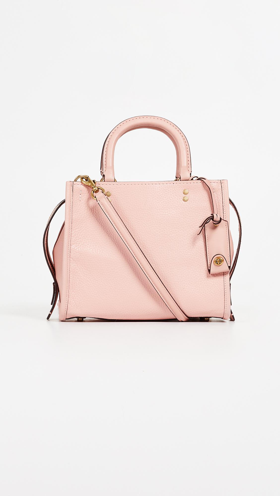 COACH Rogue Pebble Leather Bag in Pink - Lyst