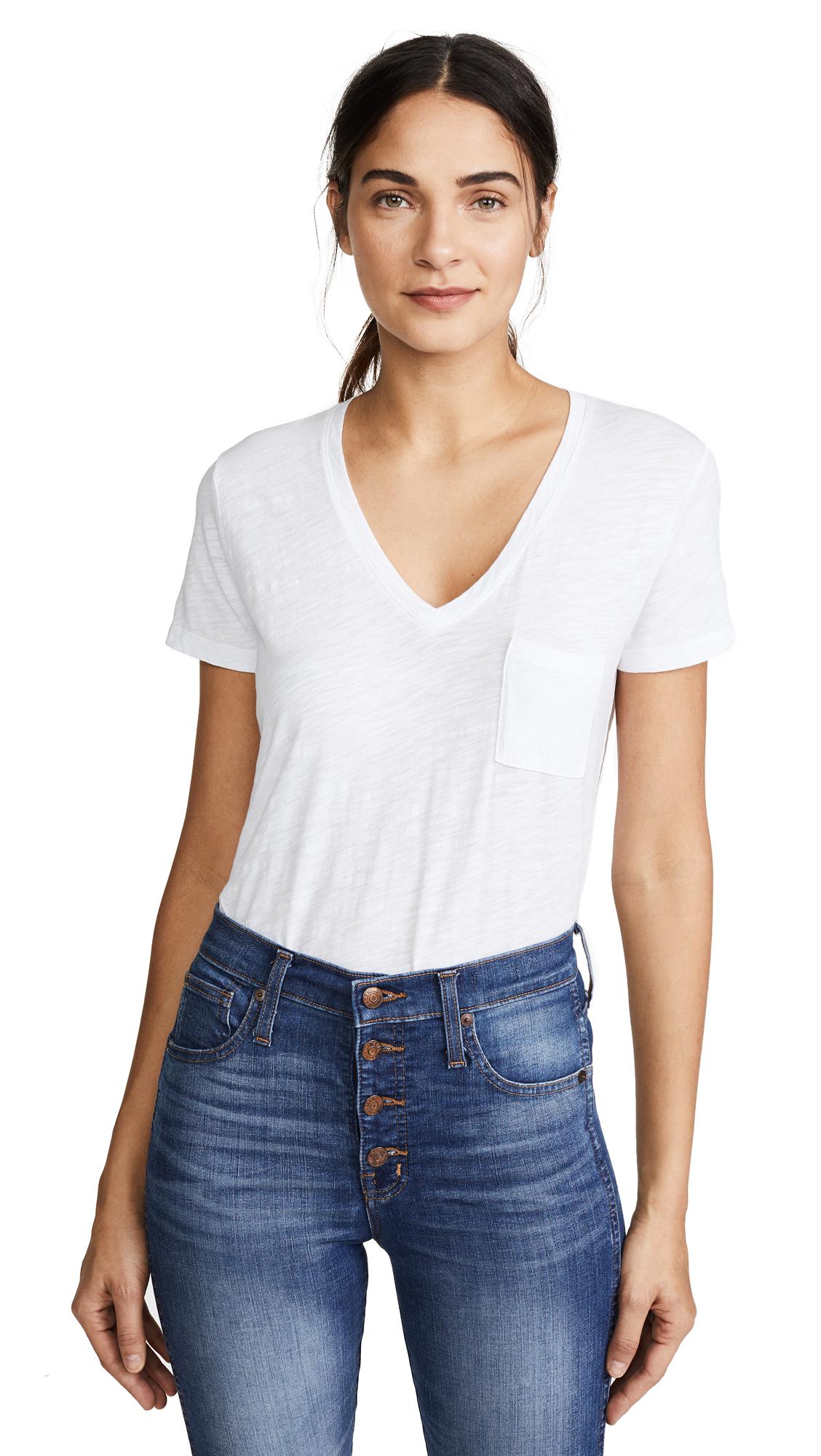 Madewell Whisper Cotton V-neck Pocket T 