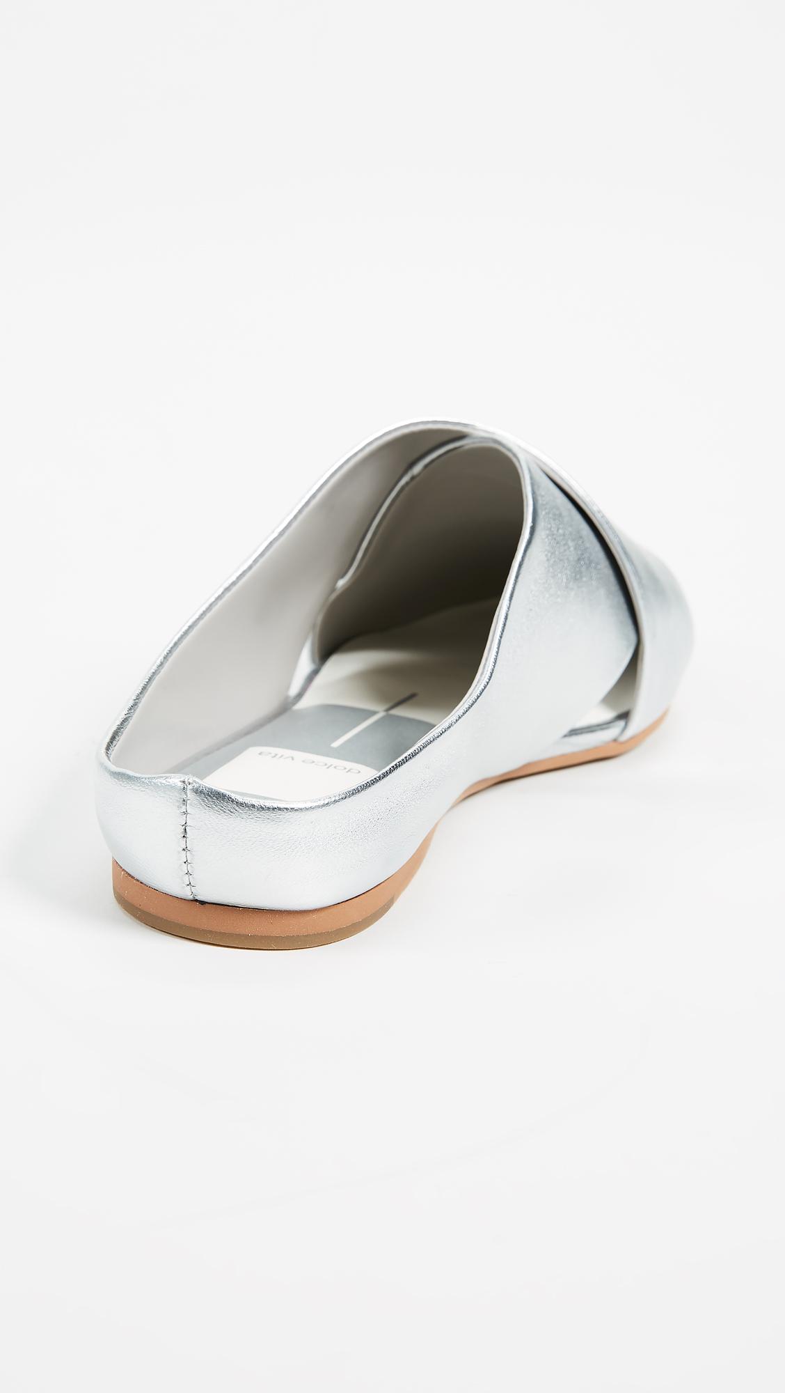 dolce vita silver mules