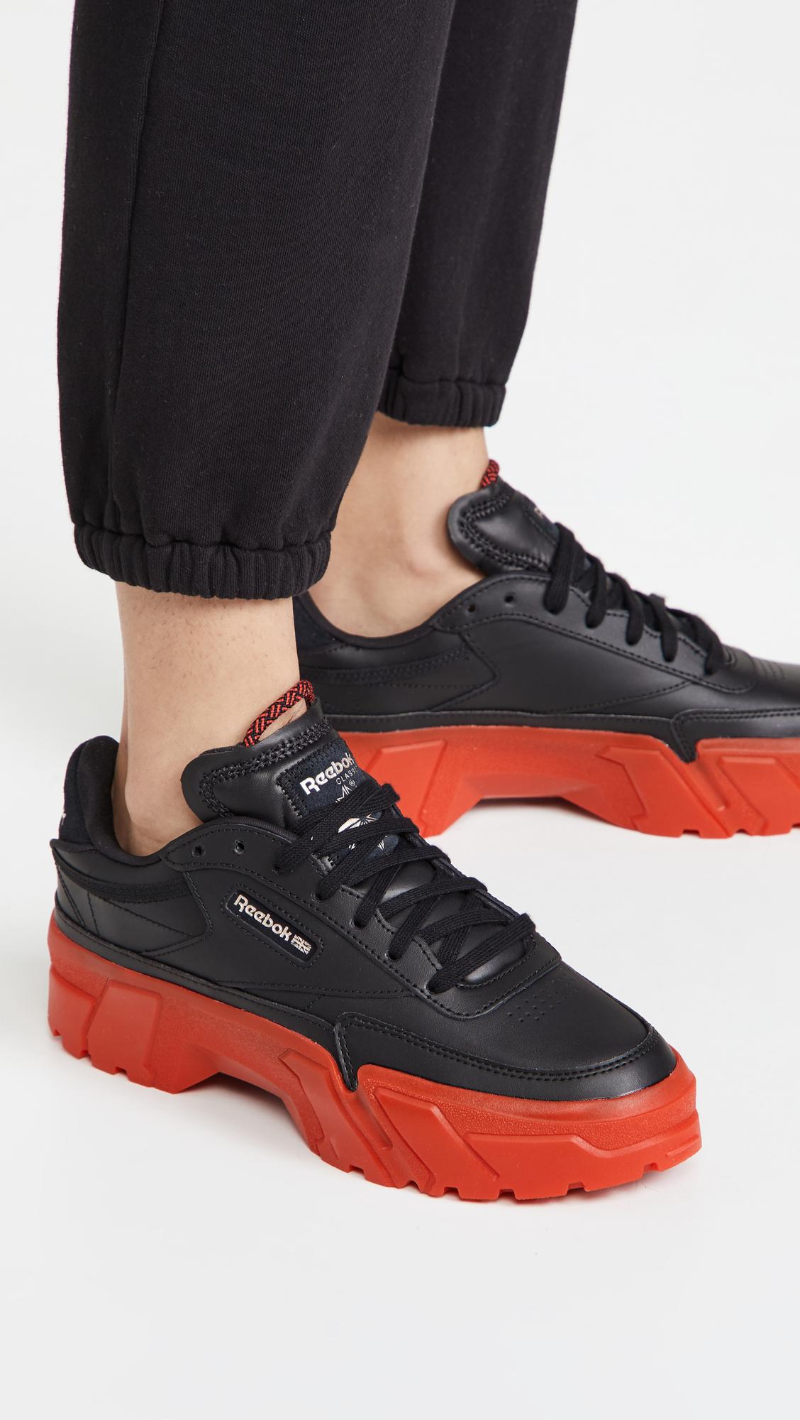 reebok sneakers black and red