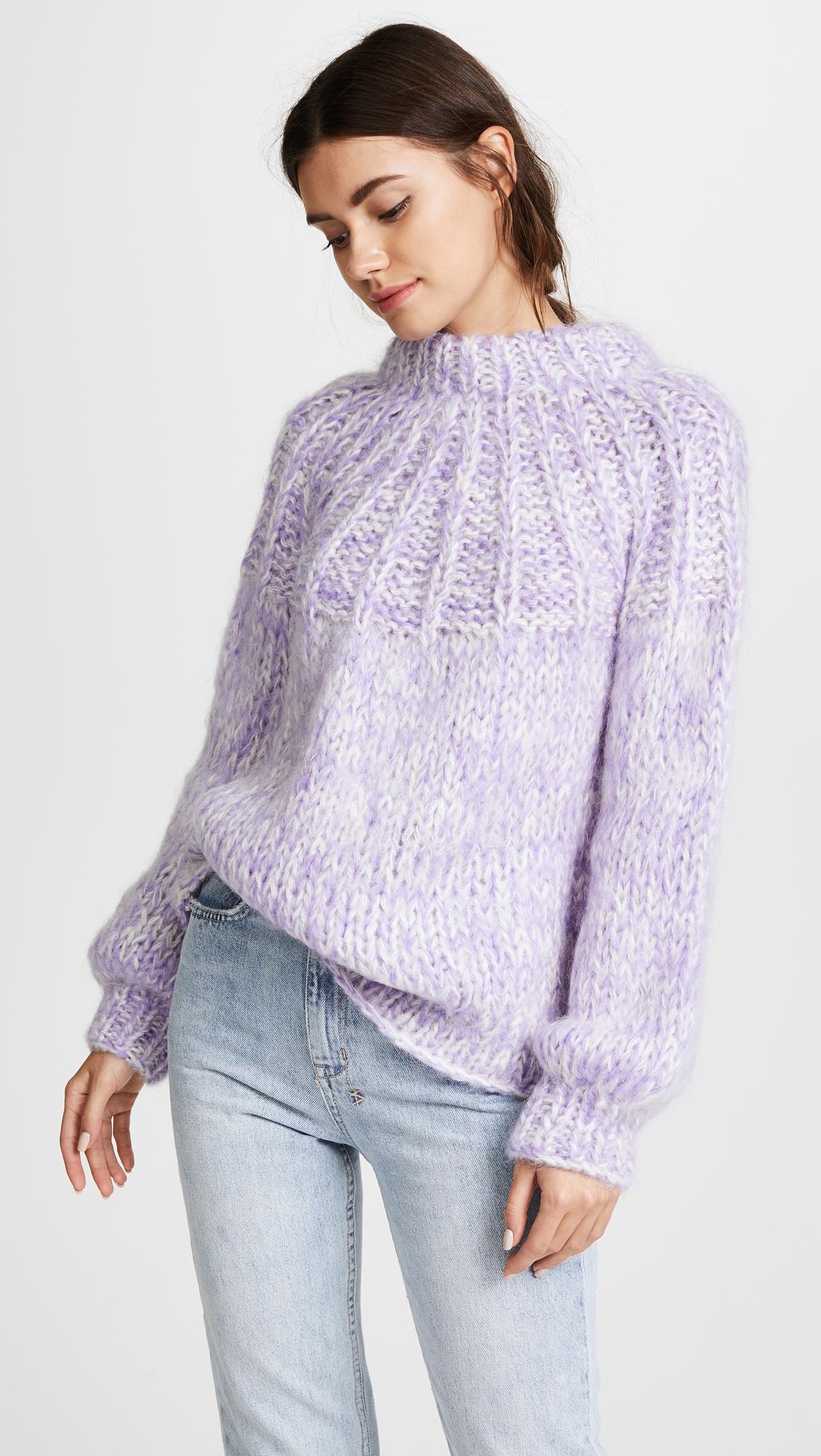 Ganni Wool The Julliard Mohair Sweater in Pastel Lilac (Purple) - Lyst