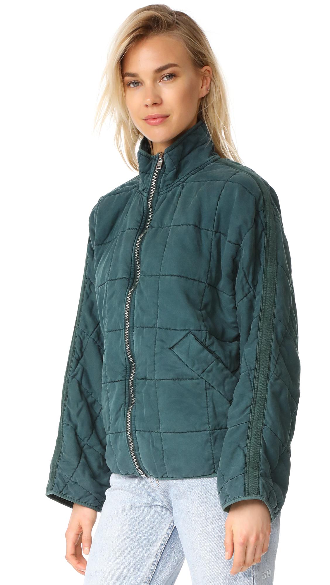 Free People Cotton Dolman Quilted Jacket in Army (Green) - Lyst