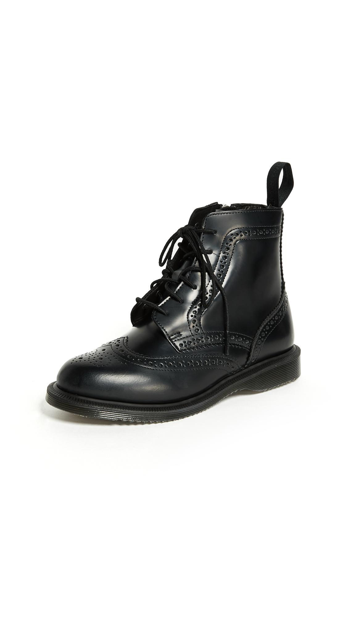 Dr. Martens Leather Delphine 8-eye Brogue Boot in Black | Lyst Canada