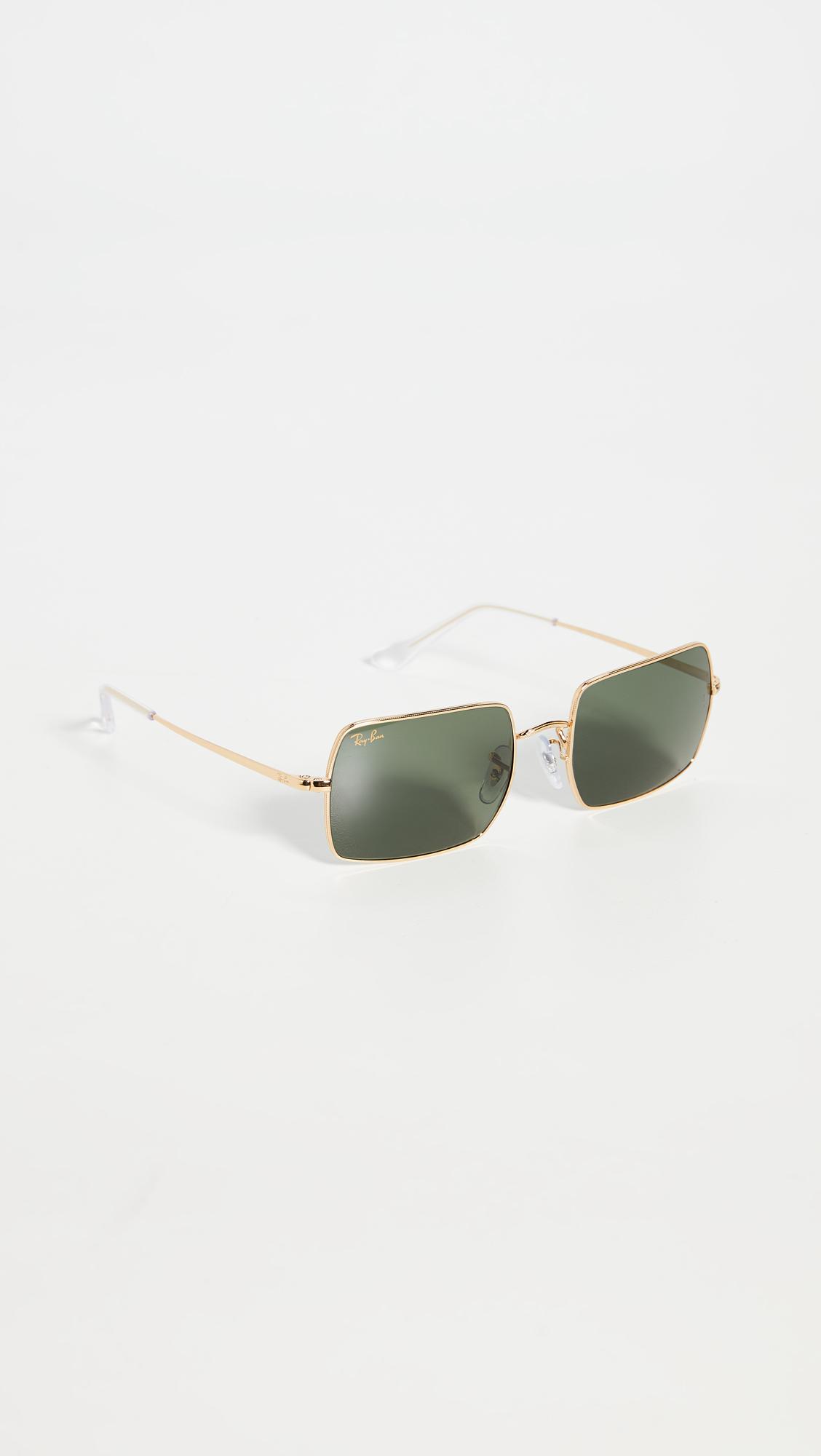 Ray-Ban 1969 Rectangular Sunglasses in Green | Lyst