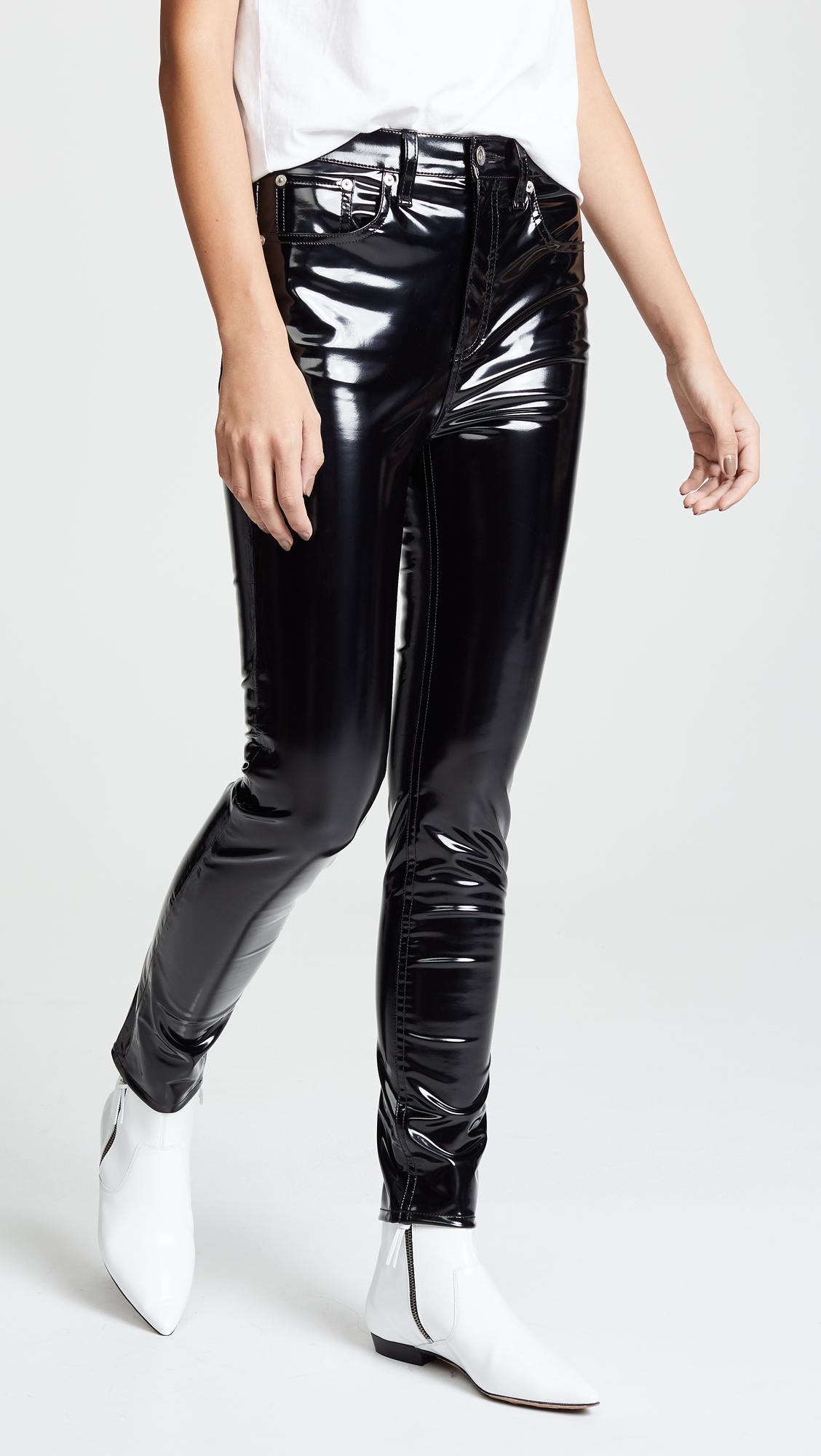 Rag \u0026 Bone High Rise Vinyl Skinny Pants 