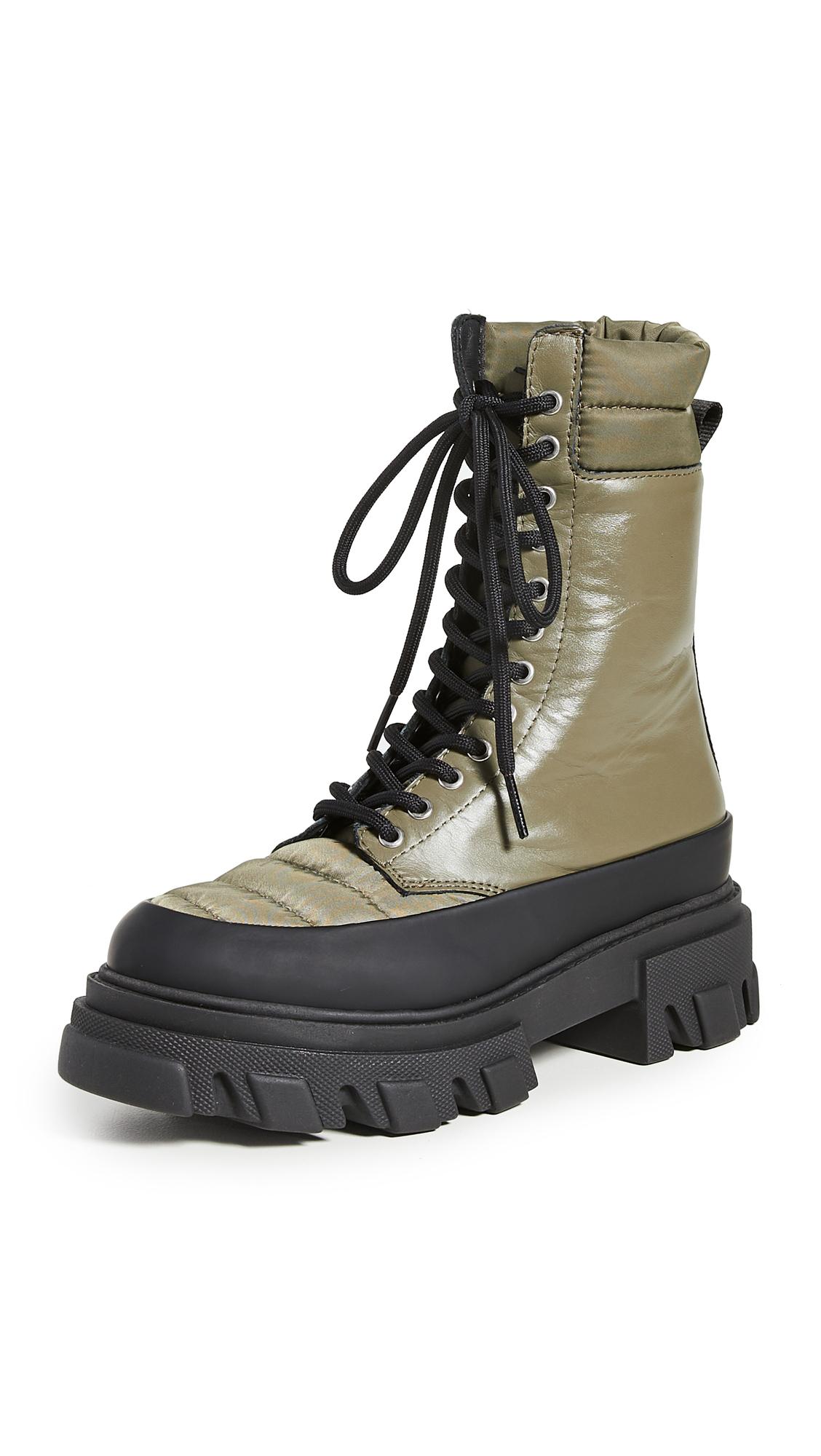 Ganni Track Sole Combat Boots | Lyst