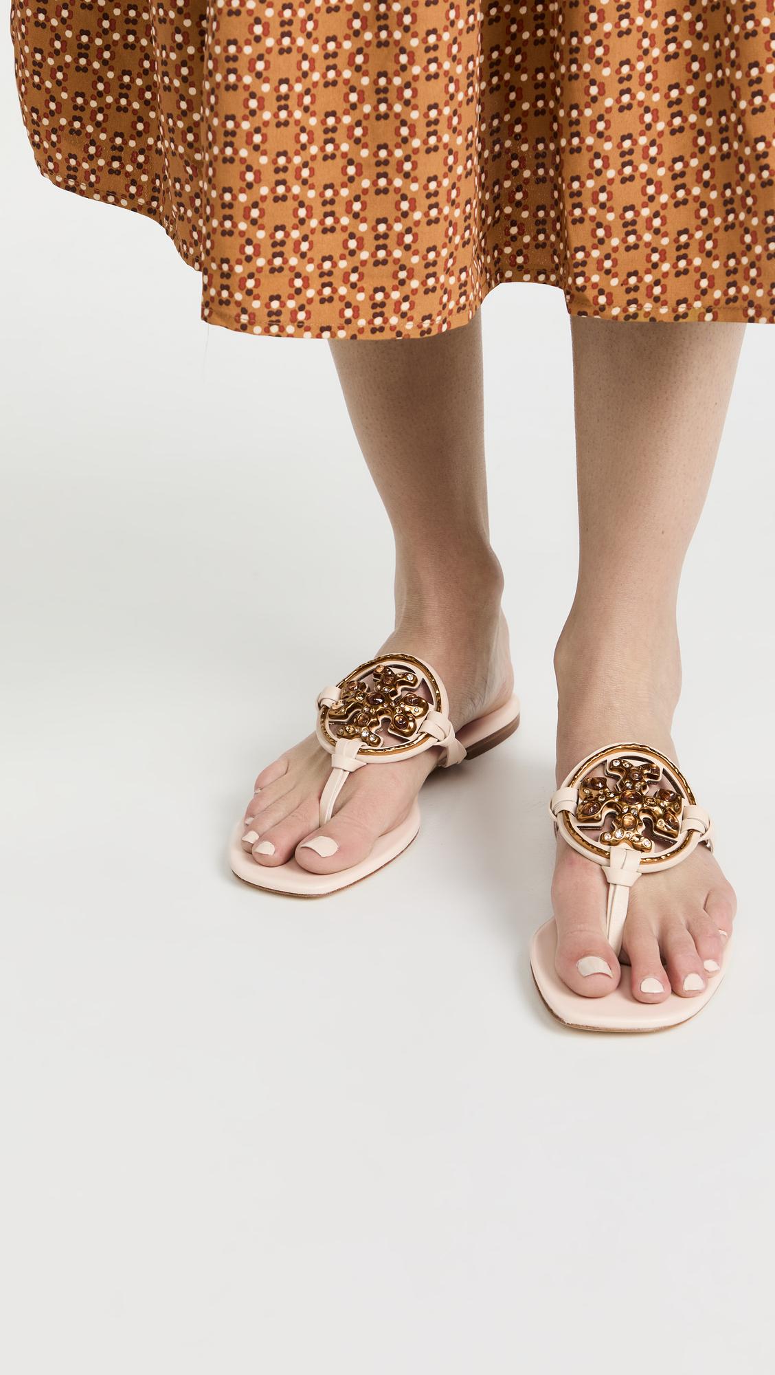 Tory Burch Jeweled Miller Sandals | Lyst