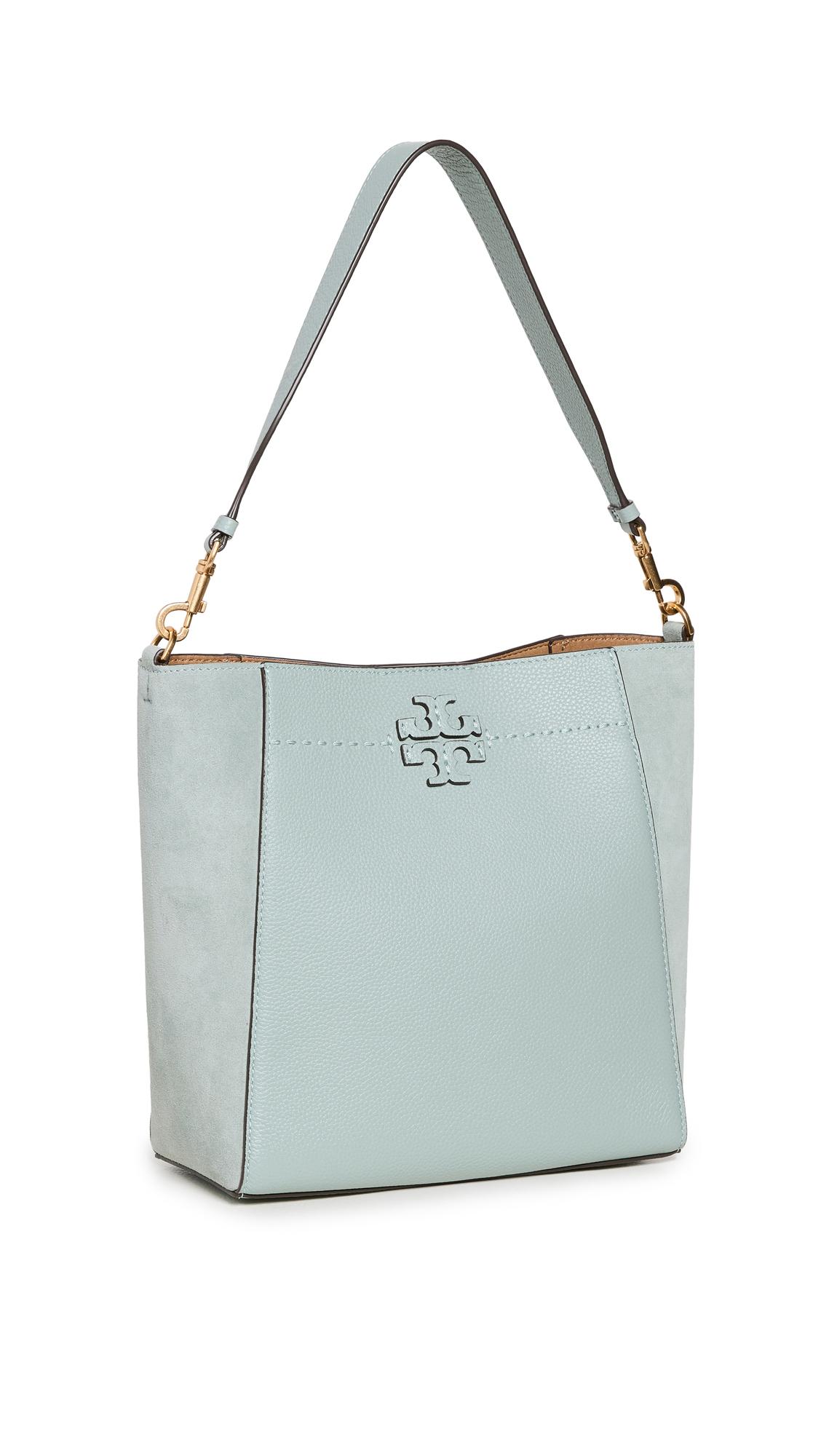 Tory Burch Leather Mcgraw Bucket Bag in Blue | Lyst