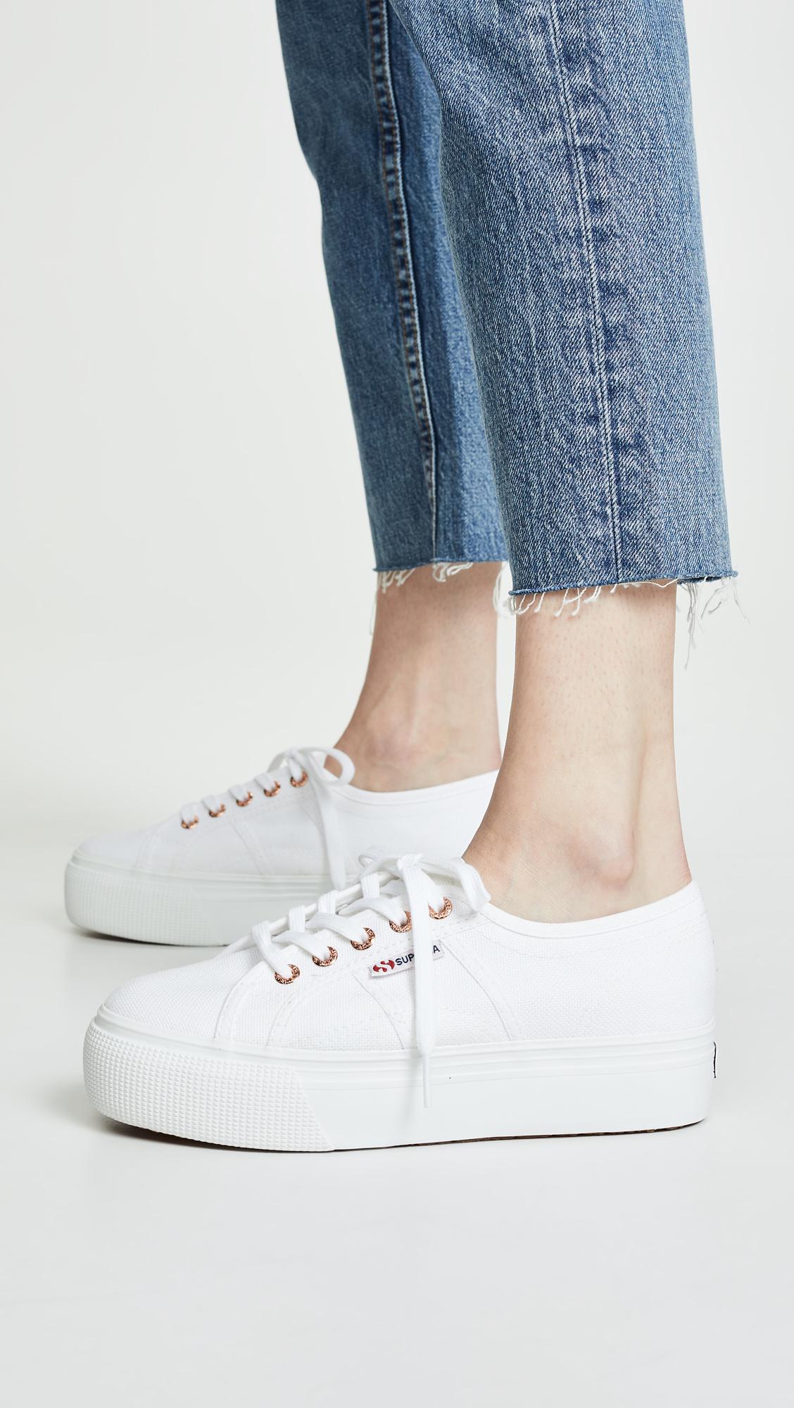 white leather platform supergas