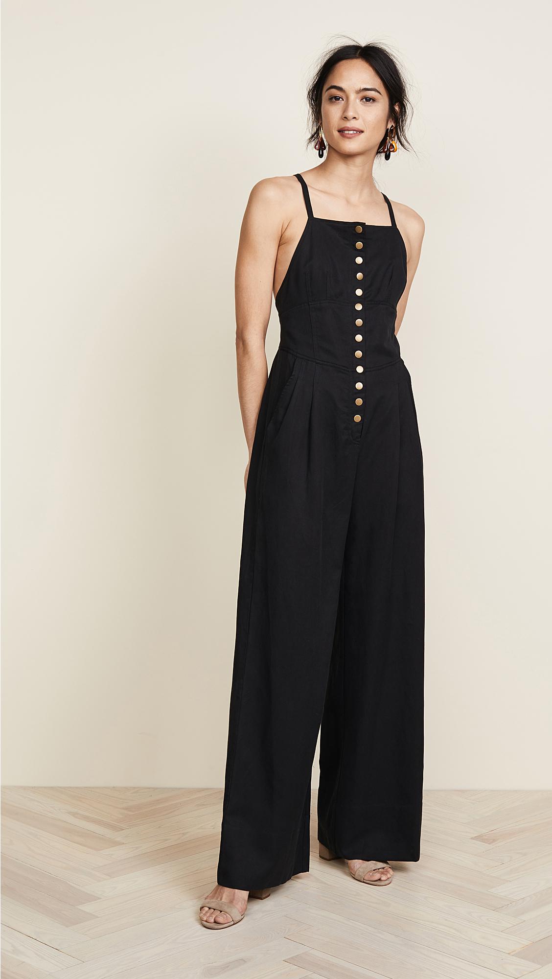 Ulla Johnson Linen Effie Jumpsuit in Black Lyst