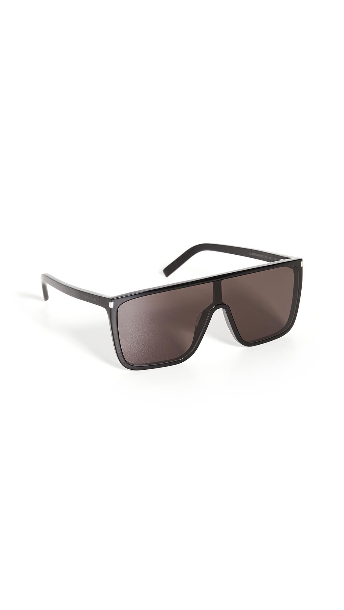 Saint Laurent Sl364 Mask Ace Sunglasses in Black/Black/Black 