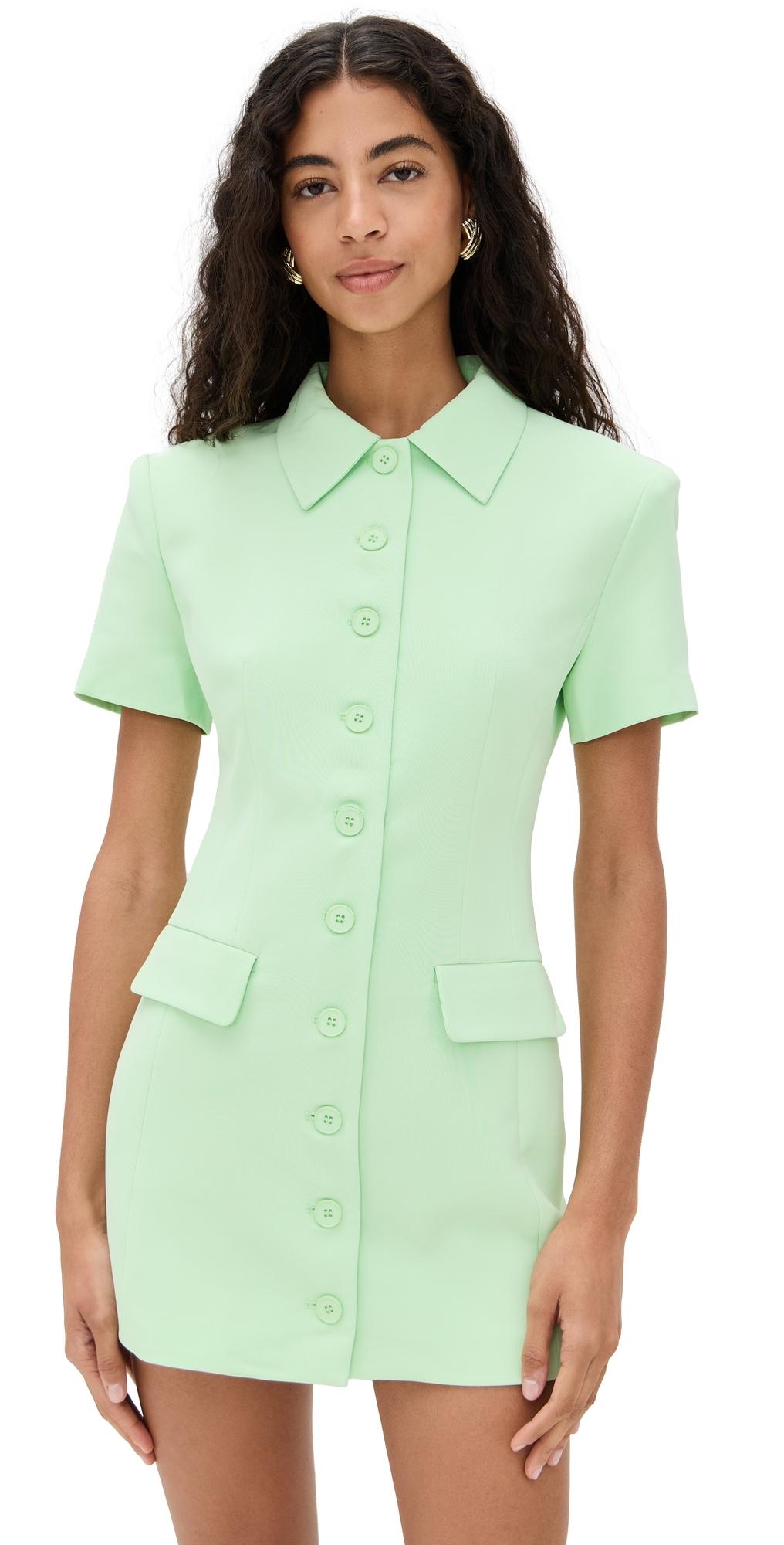 green lioness dress Cheri Short Sleeve Mini in hand made