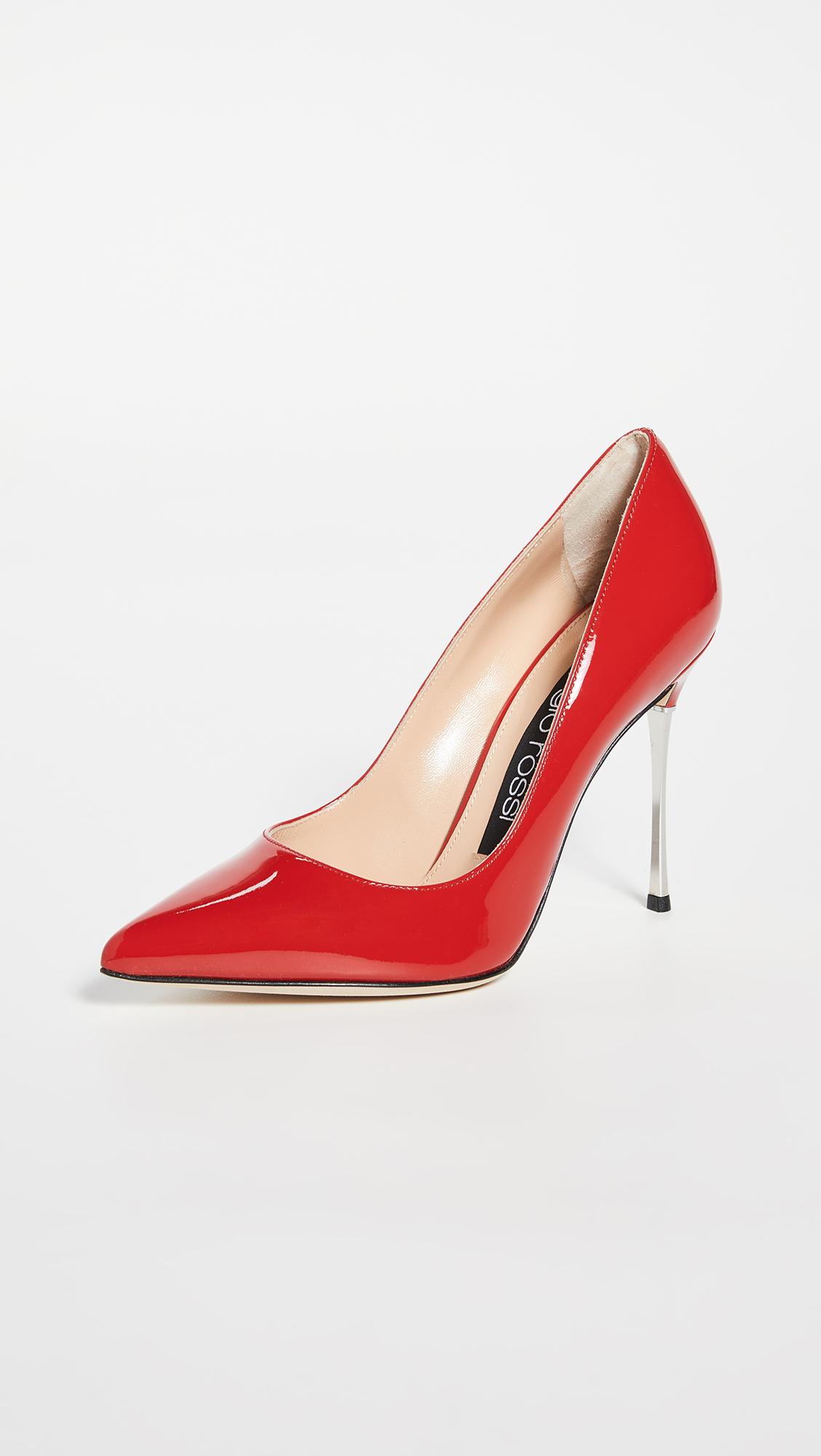 Sergio Rossi Leather Godiva Steel Pumps in Red - Save 40% - Lyst