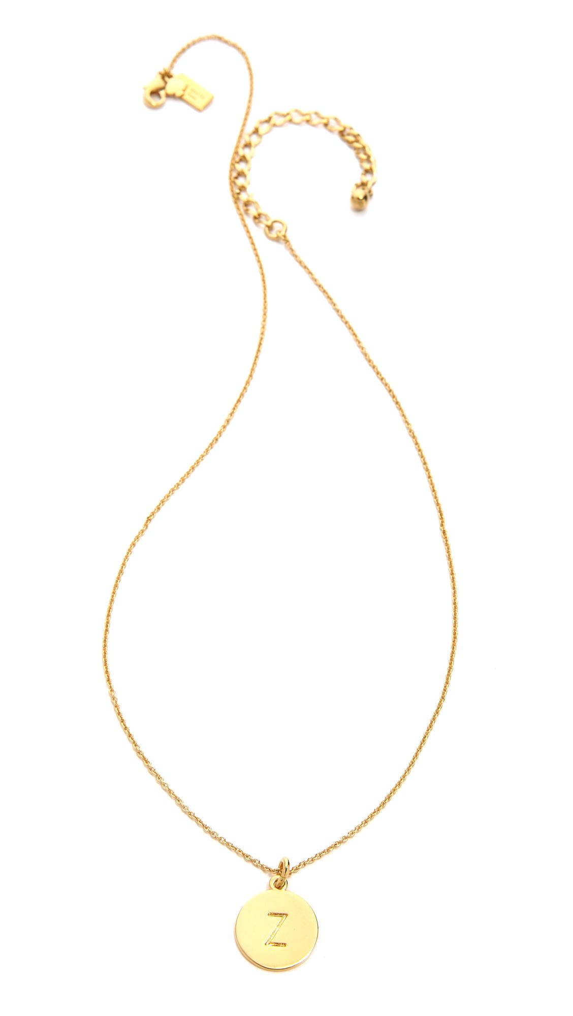 Kate Spade Letter Pendant Necklace in Metallic | Lyst