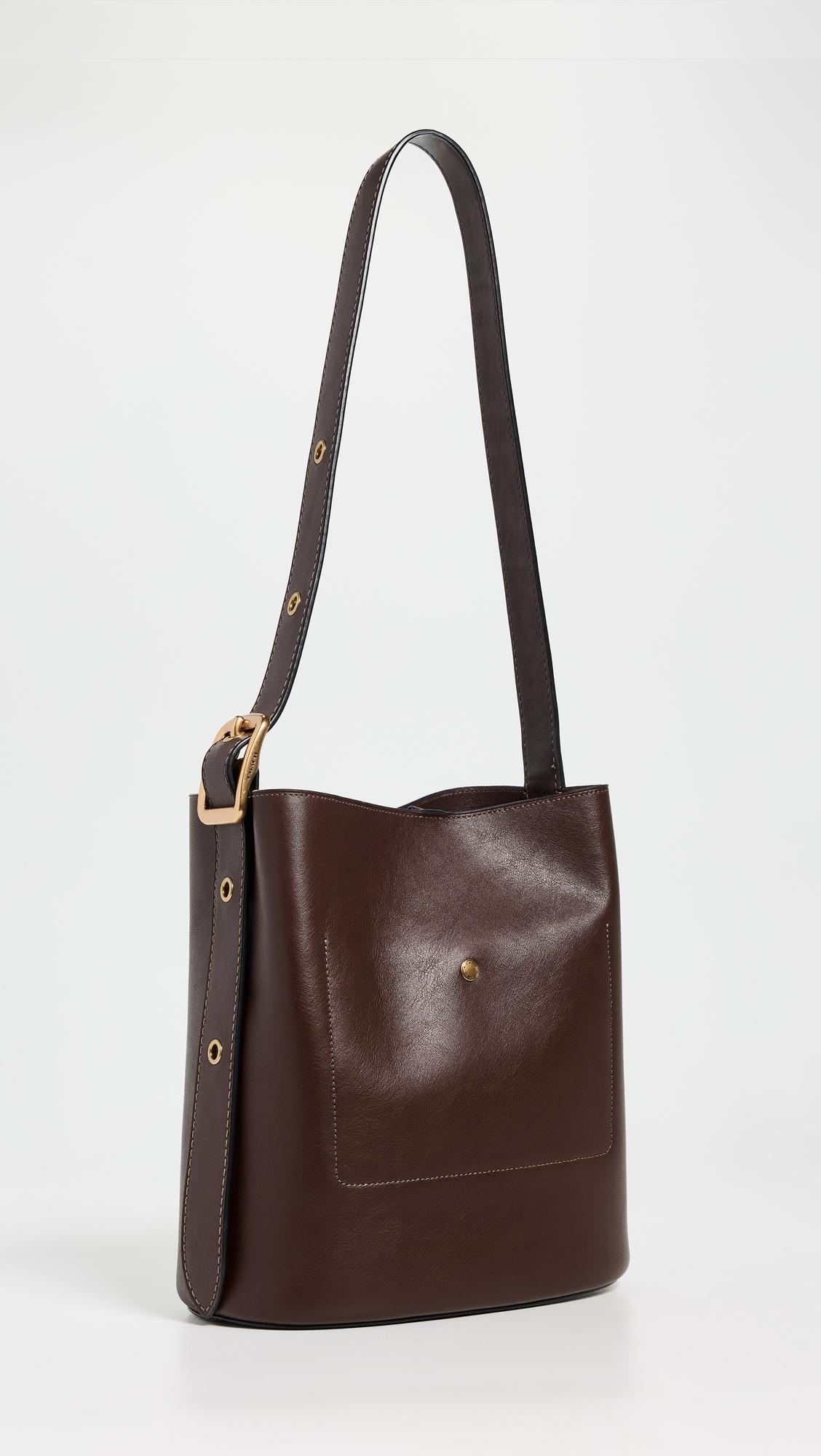 COACH Natural Grain Leather Bleeker Bucket Bag in Brown Lyst