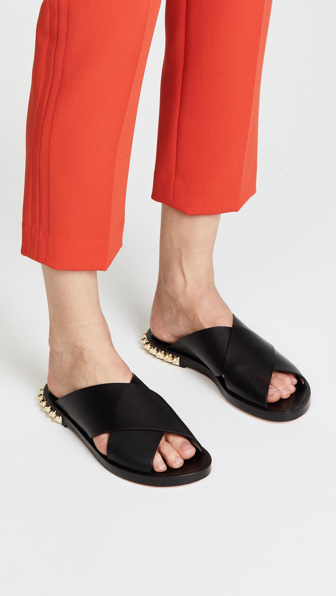 stuart weitzman rockrose leather slides