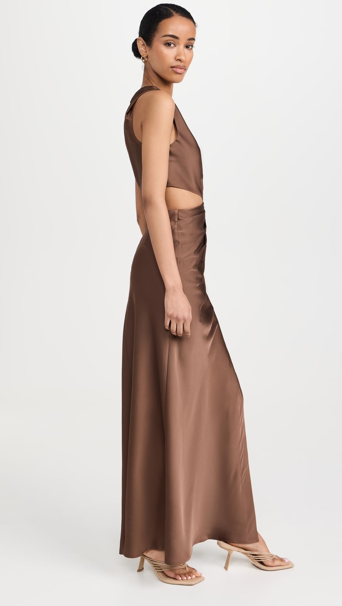 misha asymmetrical mesh dress Misha The Sisal Dress