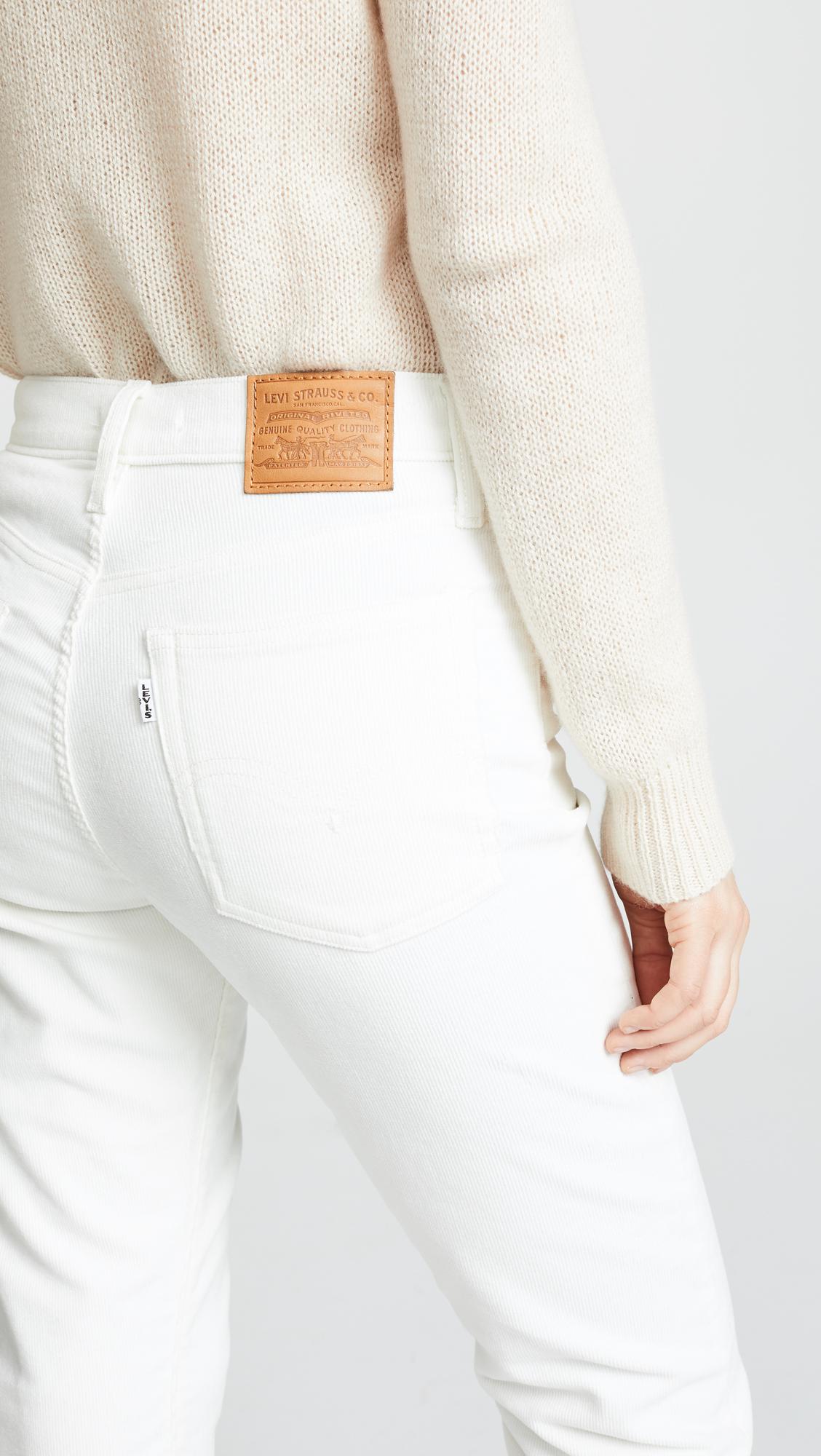 Levi's Wedgie Corduroy Straight Jeans in White - Lyst