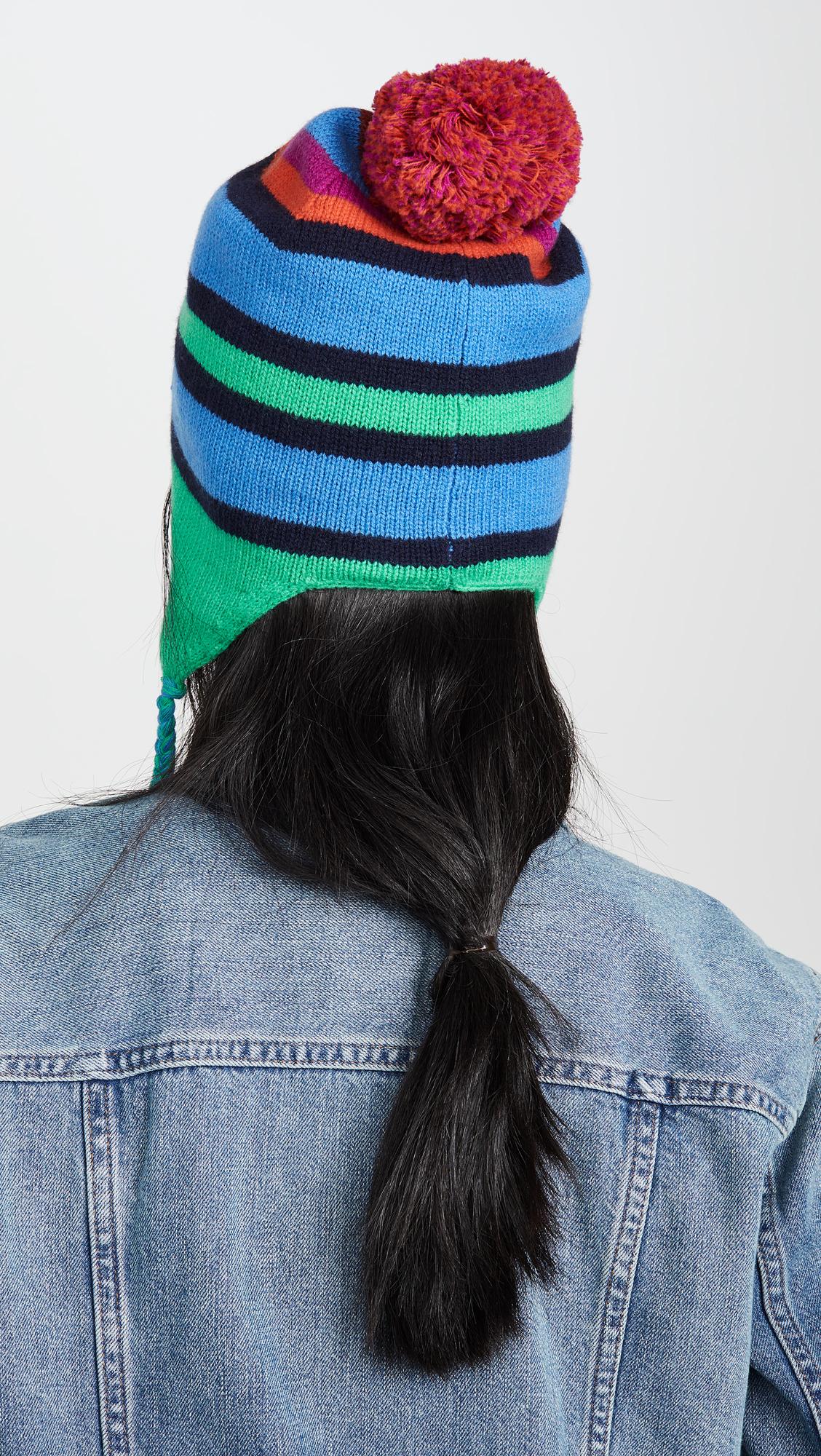 Acne Studios Wool Multi Stripe Face Hat in Blue - Lyst
