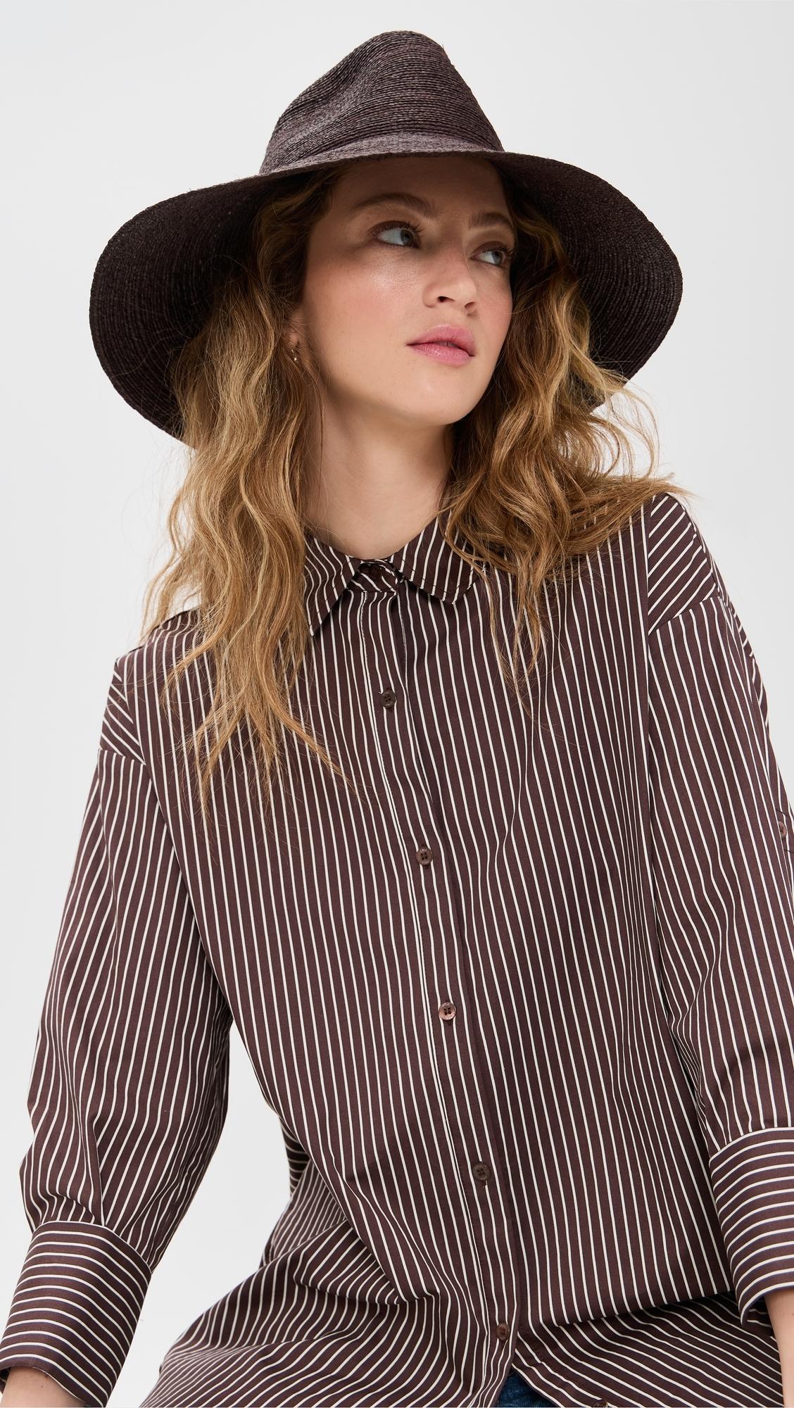 Janessa Leone Colette Hat in Deep Brown Colette Hat in Chocolate – AMY Atelier main image 4